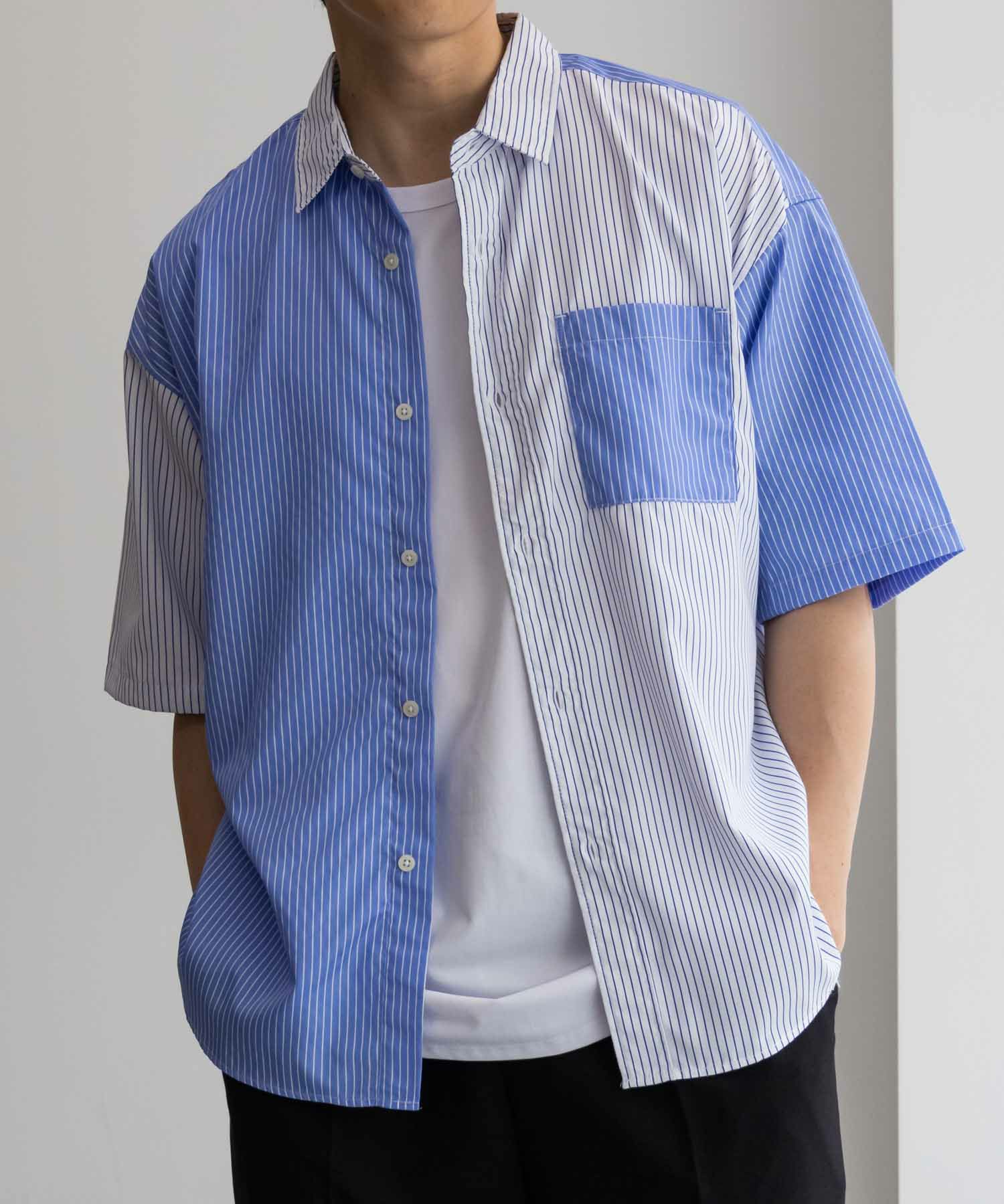 [期間限定価格]【オンラインストア限定】NAIVE MAGIC  ポリエステルブロード ルーズサイズ半袖シャツ メンズ商品サムネイル-3