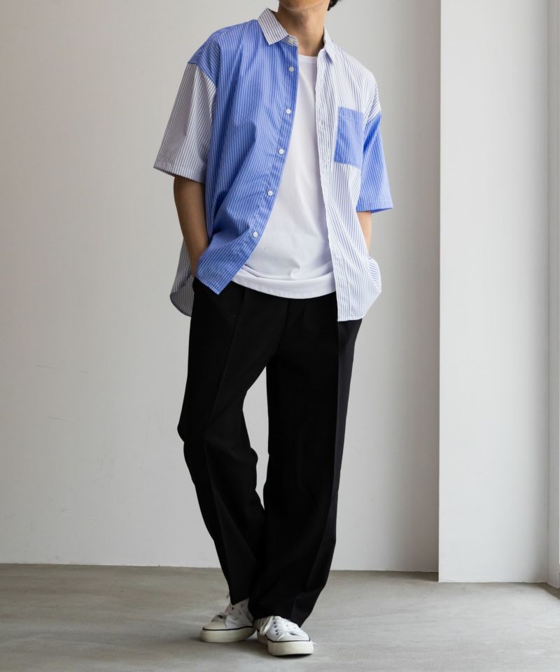 【オンラインストア限定】NAIVE MAGIC  ポリエステルブロード ルーズサイズ半袖シャツ メンズ商品画像-6