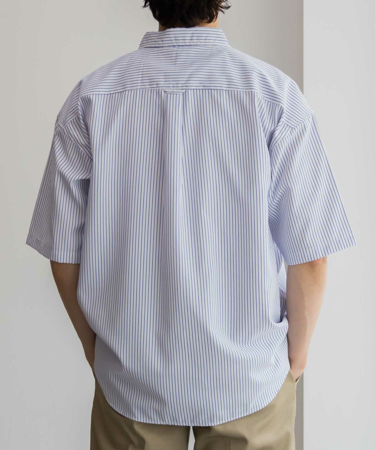 NAIVE MAGIC ポリエステルブロード ルーズサイズ半袖シャツ メンズ