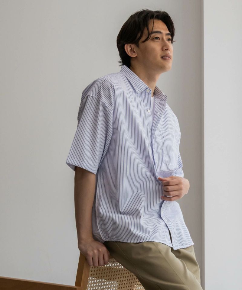 [期間限定価格]【オンラインストア限定】NAIVE MAGIC  ポリエステルブロード ルーズサイズ半袖シャツ メンズ商品画像-12