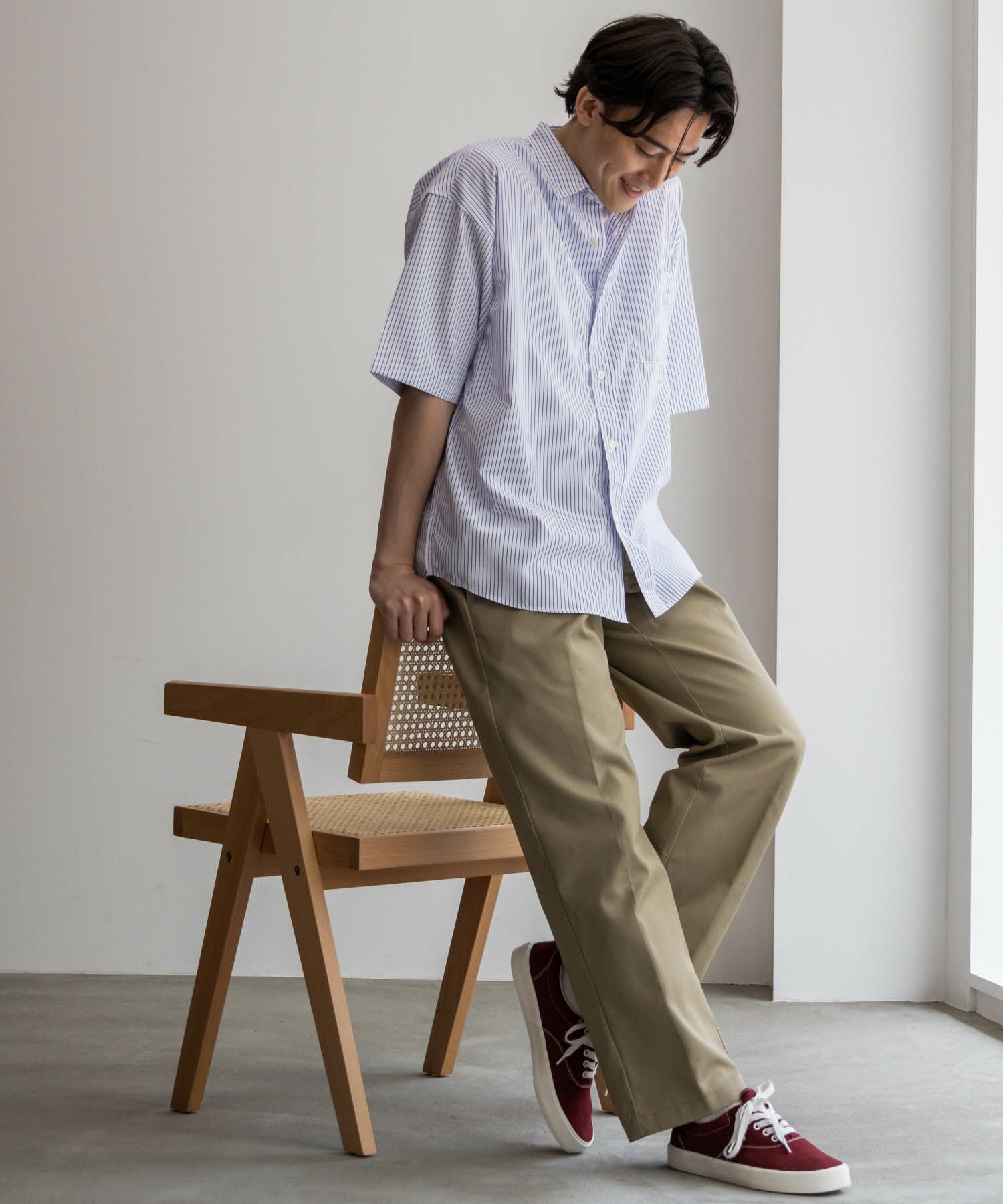 [期間限定価格]【オンラインストア限定】NAIVE MAGIC  ポリエステルブロード ルーズサイズ半袖シャツ メンズ商品画像-13