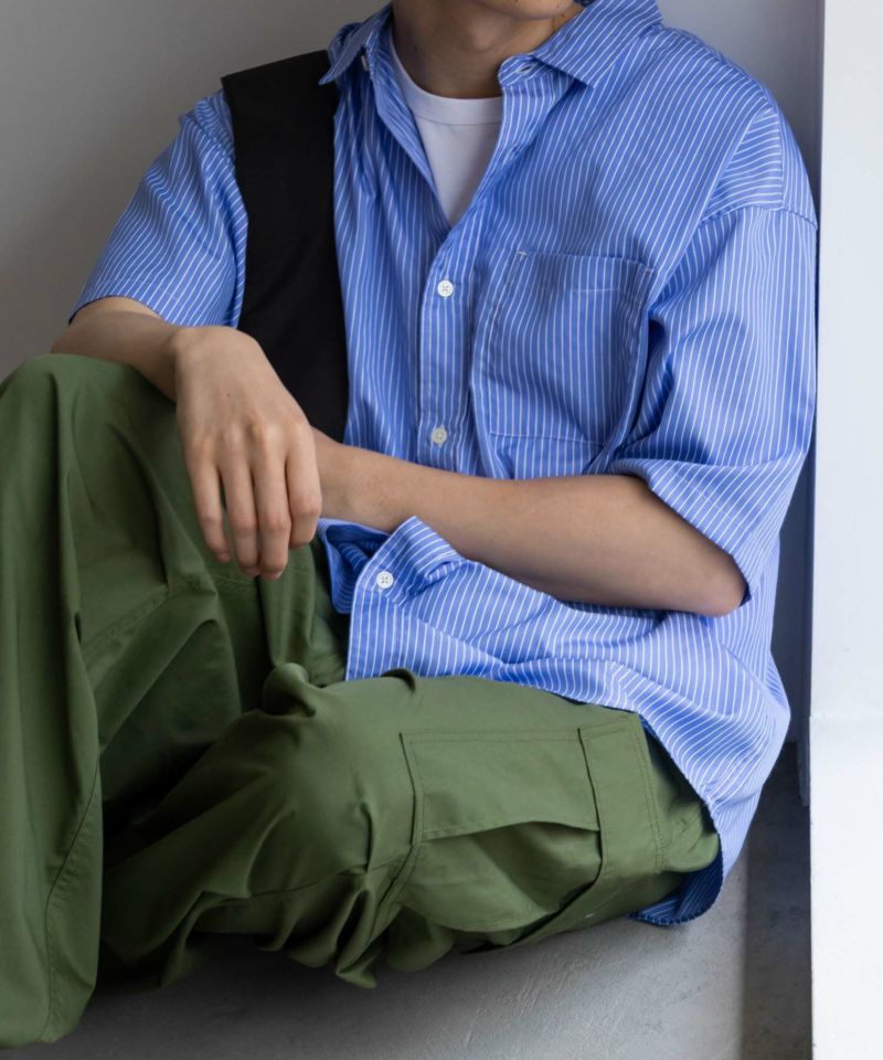 [期間限定価格]【オンラインストア限定】NAIVE MAGIC  ポリエステルブロード ルーズサイズ半袖シャツ メンズ商品画像-15