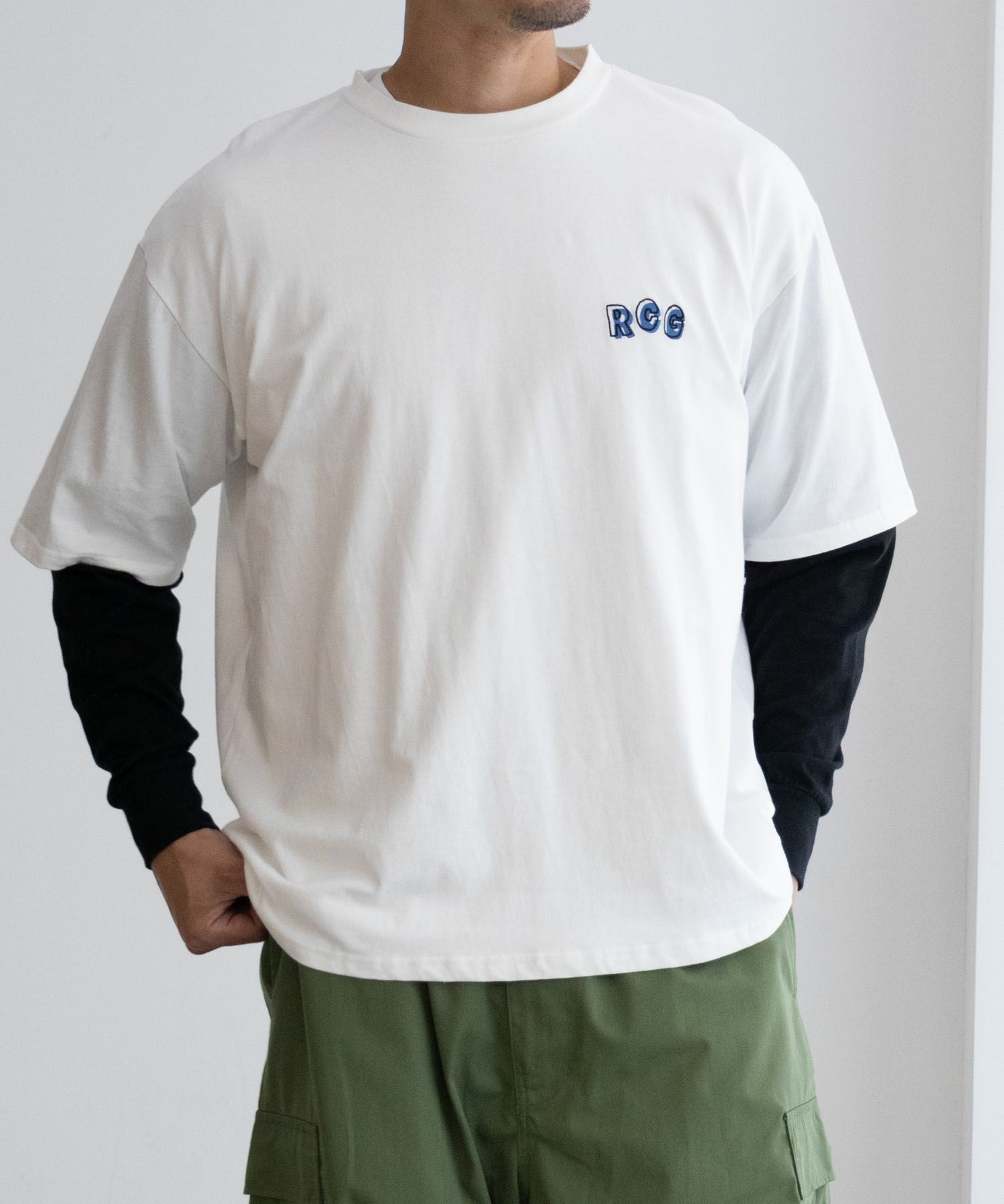 RED CAP GIRL フェイクレイヤードロングスリーブTシャツ メンズ