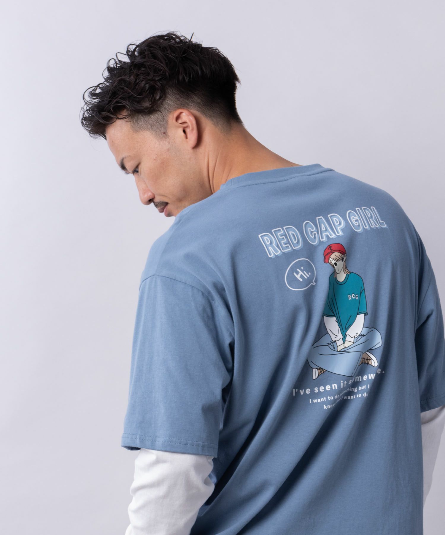 RED CAP GIRL フェイクレイヤードロングスリーブTシャツ メンズ 