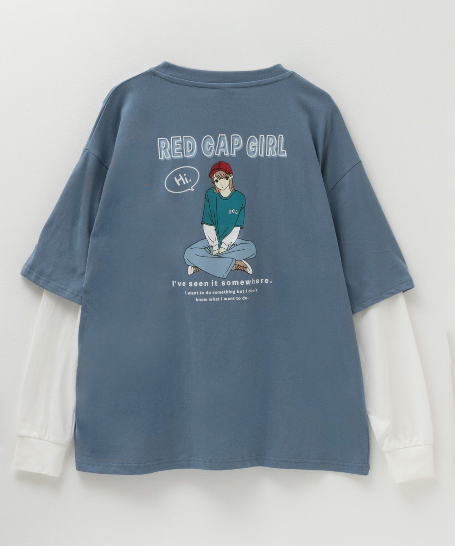 RED CAP GIRL フェイクレイヤードロングスリーブTシャツ メンズ