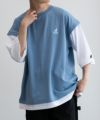 KANGOL フェイクレイヤードベスト切替Tシャツ メンズ