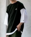 KANGOL フェイクレイヤードベスト切替Tシャツ メンズ