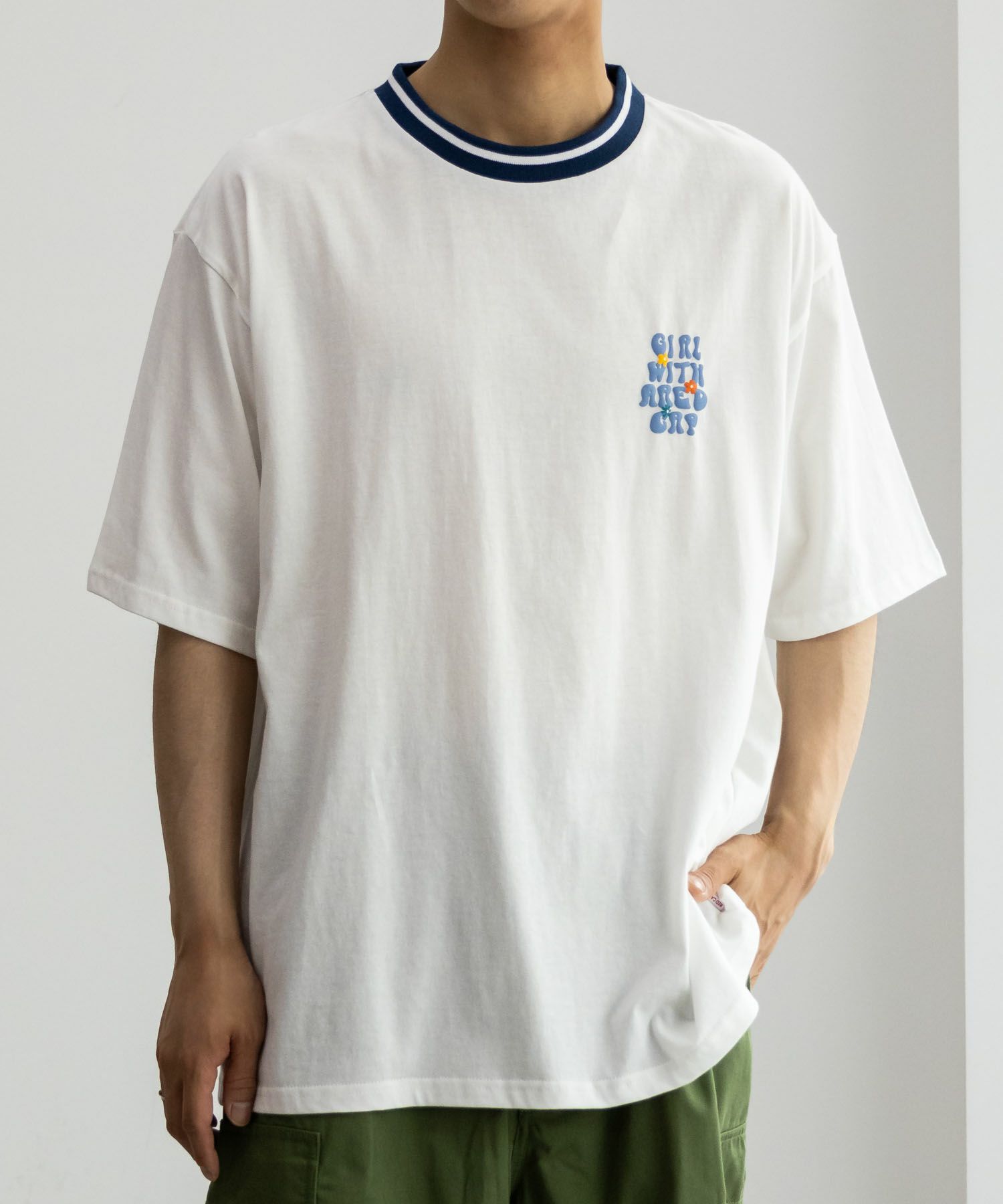 【オンラインストア限定】RED CAP GIRL  発泡プリントラインリブTシャツ メンズ メール便 対応商品商品サムネイル-1