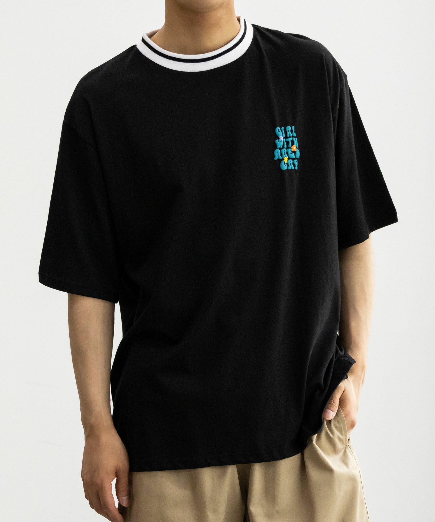 【オンラインストア限定】RED CAP GIRL  発泡プリントラインリブTシャツ メンズ メール便 対応商品商品サムネイル-3