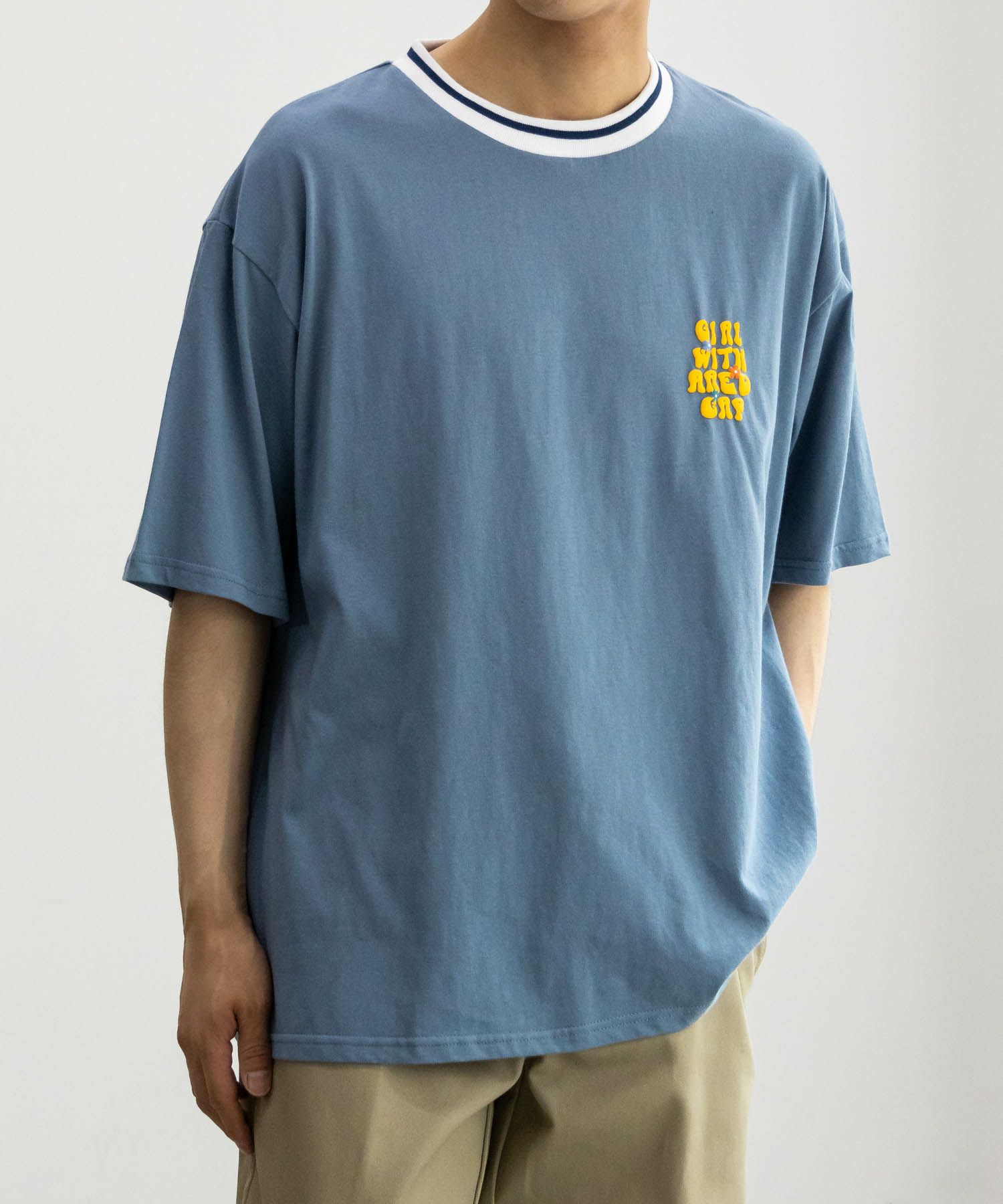 【オンラインストア限定】RED CAP GIRL  発泡プリントラインリブTシャツ メンズ メール便 対応商品商品サムネイル-4