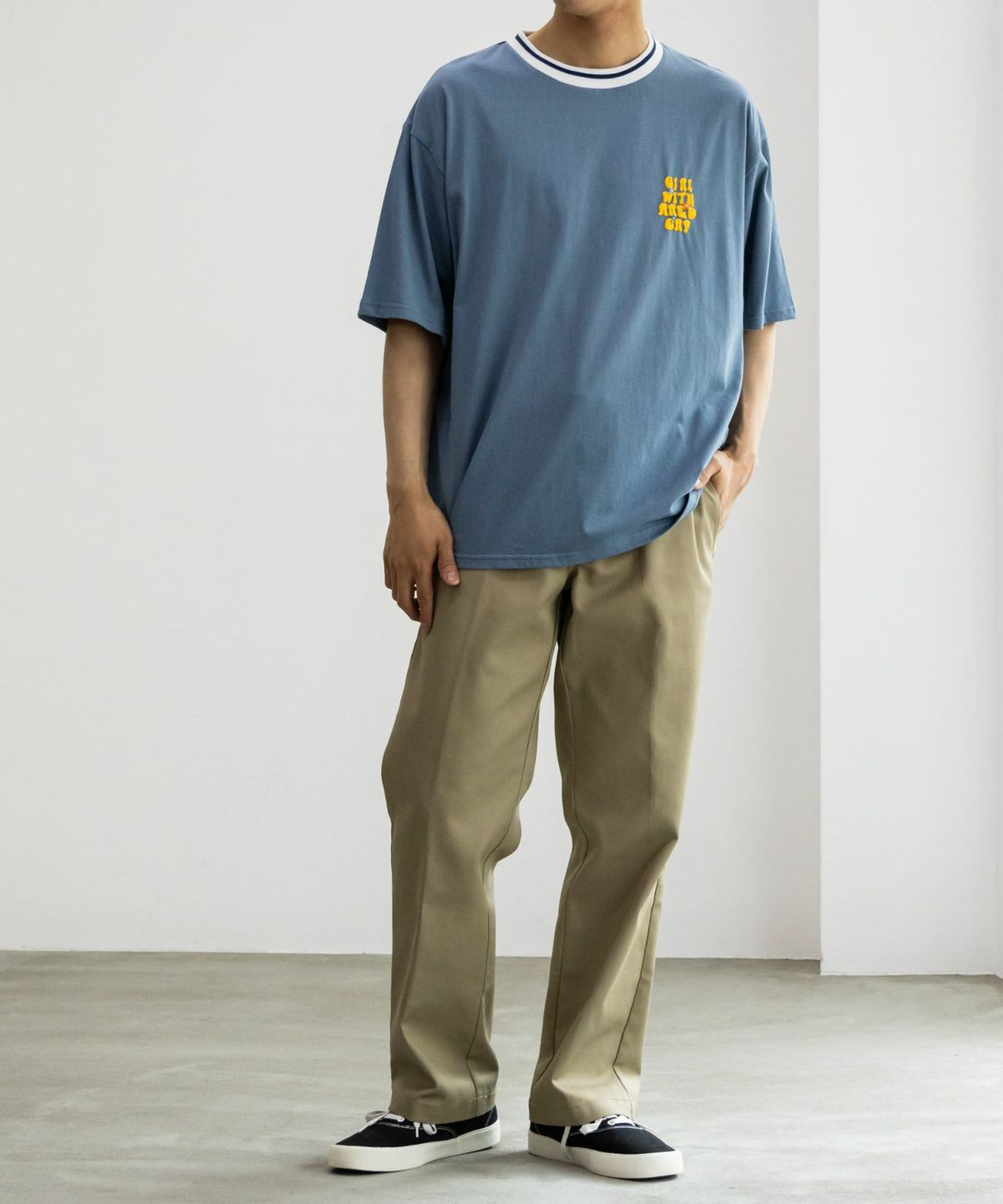 RED CAP GIRL 発泡プリントラインリブTシャツ メンズ ネコポス 対応商品