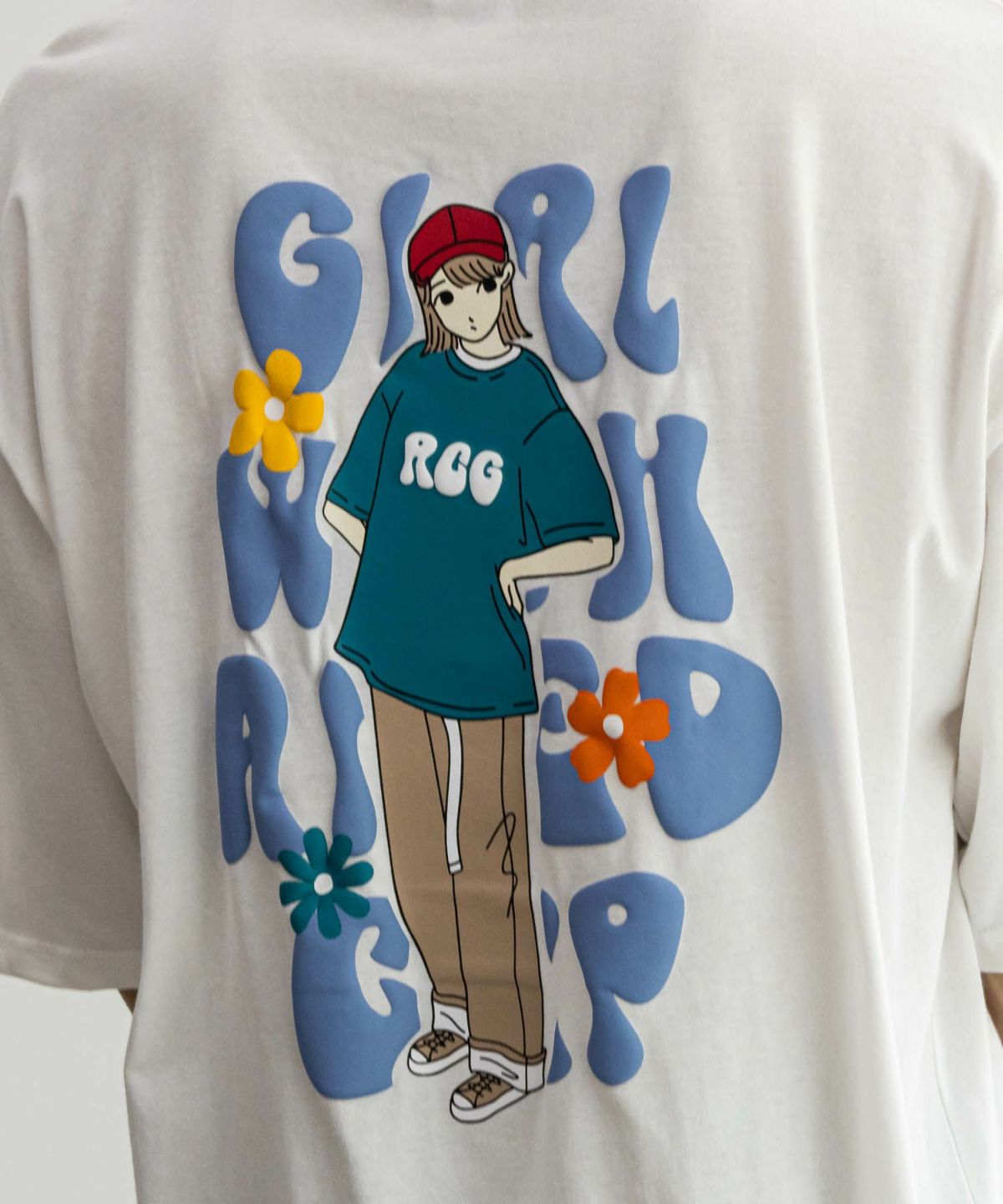 RED CAP GIRL 発泡プリントラインリブTシャツ メンズ ネコポス 対応商品