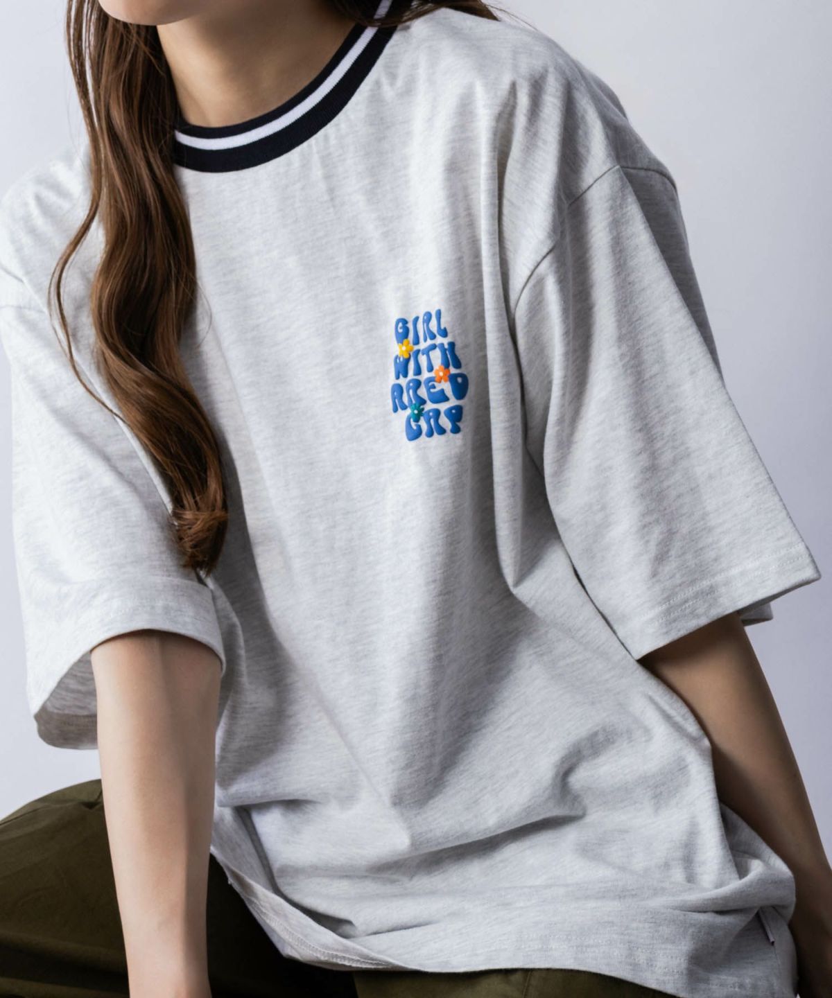 RED CAP GIRL 発泡プリントラインリブTシャツ メンズ ネコポス 対応商品