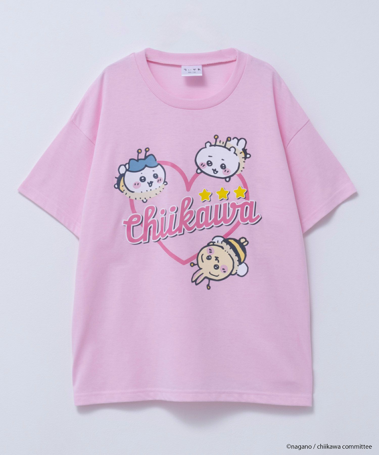 ちいかわ 半袖Tシャツ ハート キッズ メール便 対応商品商品サムネイル-1