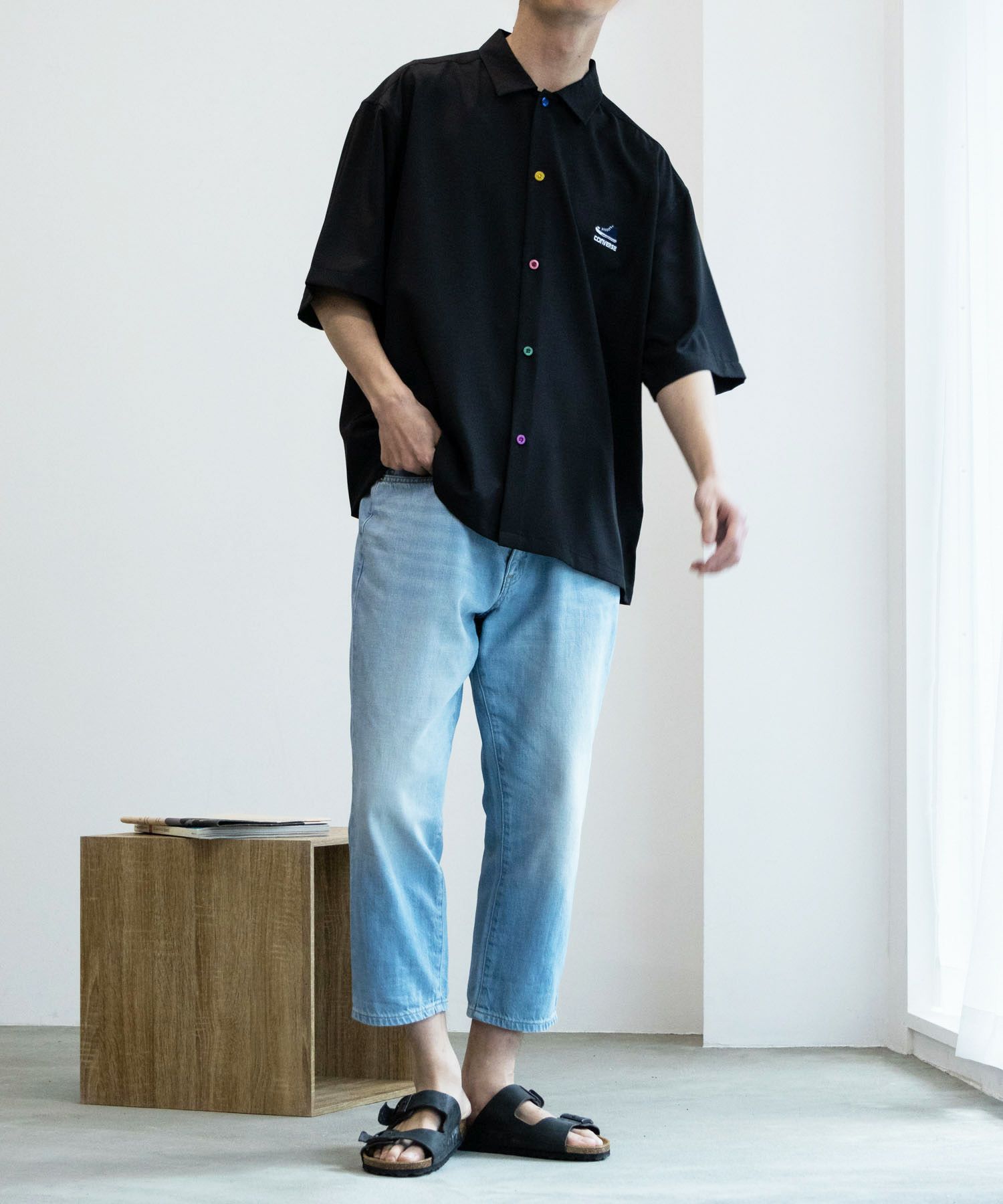 EDWIN ベーシック クロップドパンツ メンズ 