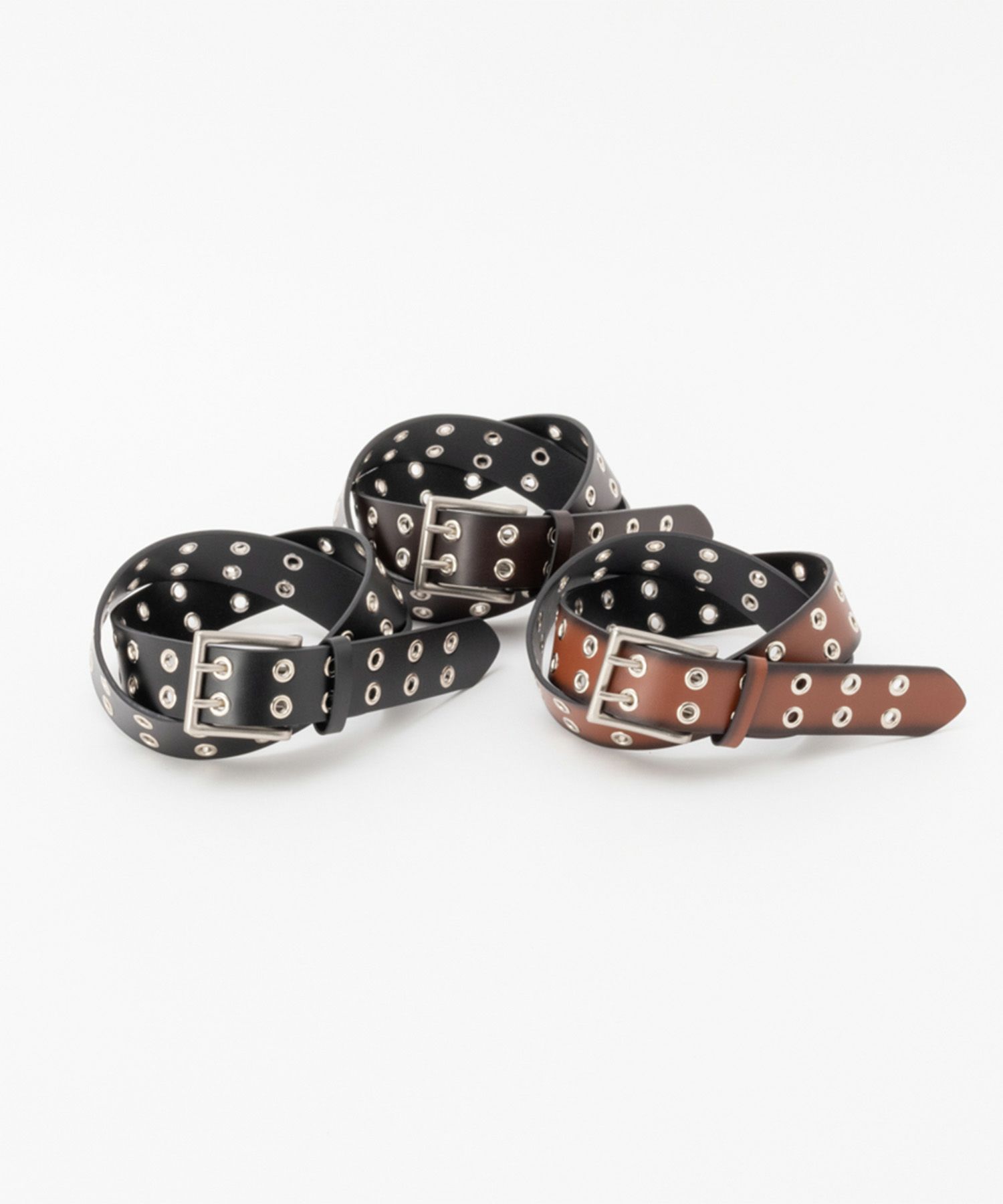 40mm 牛革グラデーション塗装Ｗハトメベルト メンズ商品画像-9