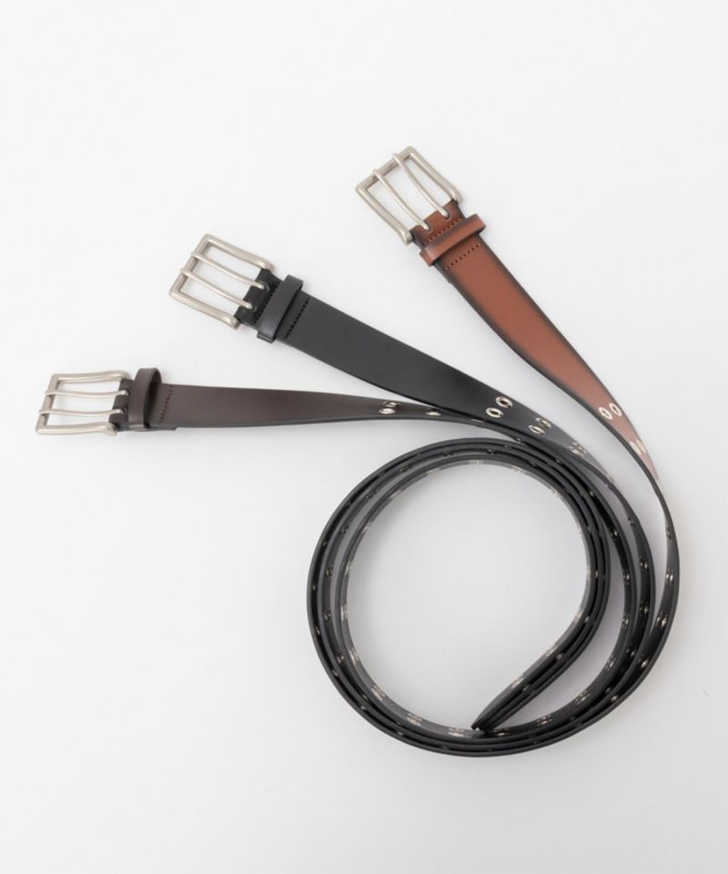 40mm 牛革グラデーション塗装Ｗハトメベルト メンズ商品画像-10