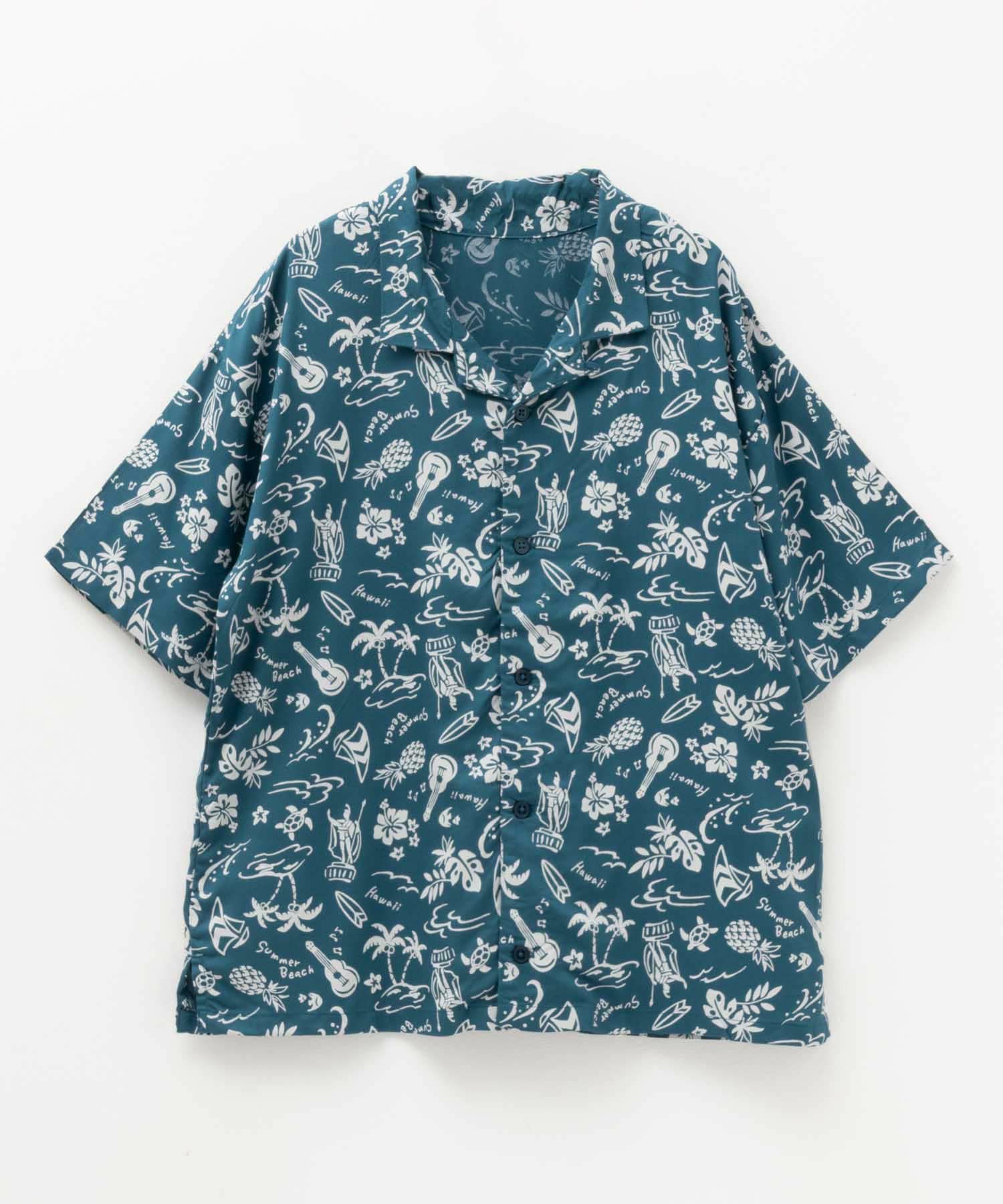 NAVY インドファブリック レーヨン開襟シャツ キッズ