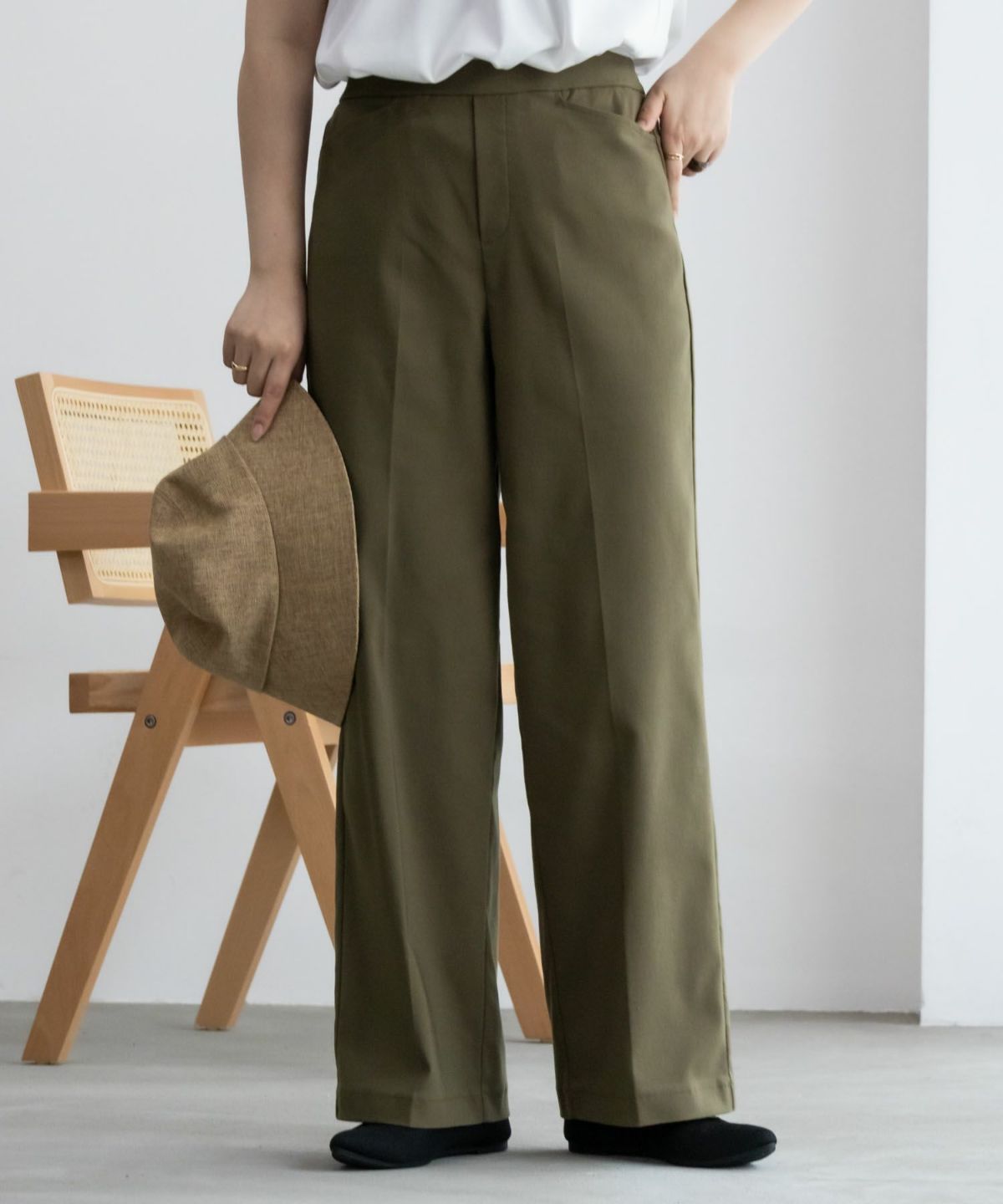 HusHusH らく美パン ストレートパンツ レディース