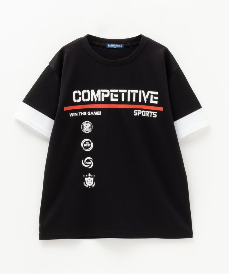 T-GRAPHICS  メッシュ袖切り替えTシャツ キッズ ネコポス 対応商品商品画像-1