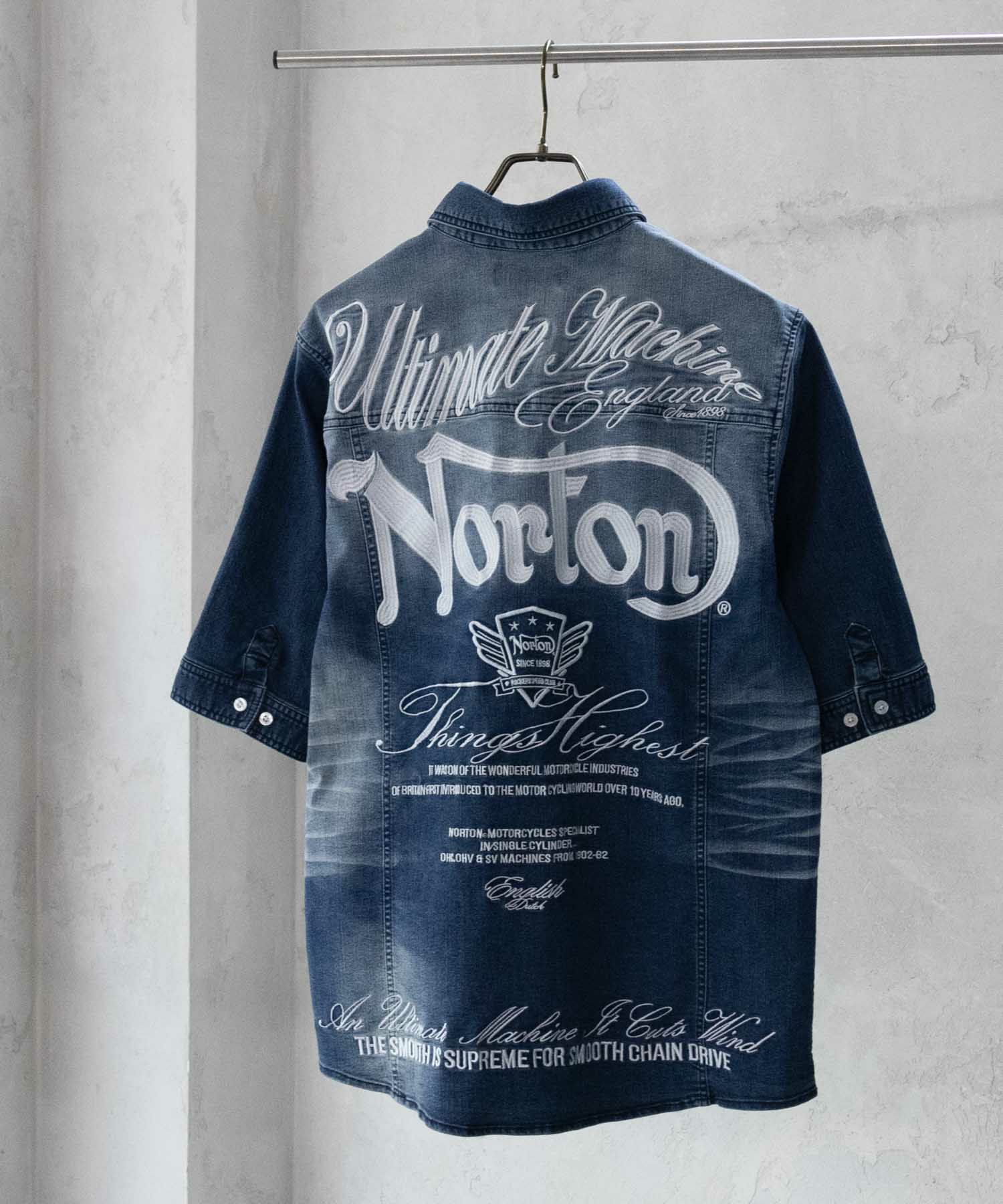 Norton デニムシャツ ショートスリーブ（Tシャツ メンズ 半袖tee 