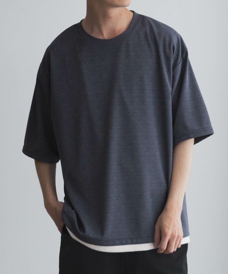 URBAN COLLECTION  梨地フェイクレイヤードTシャツ メンズ ネコポス 対応商品商品画像-2