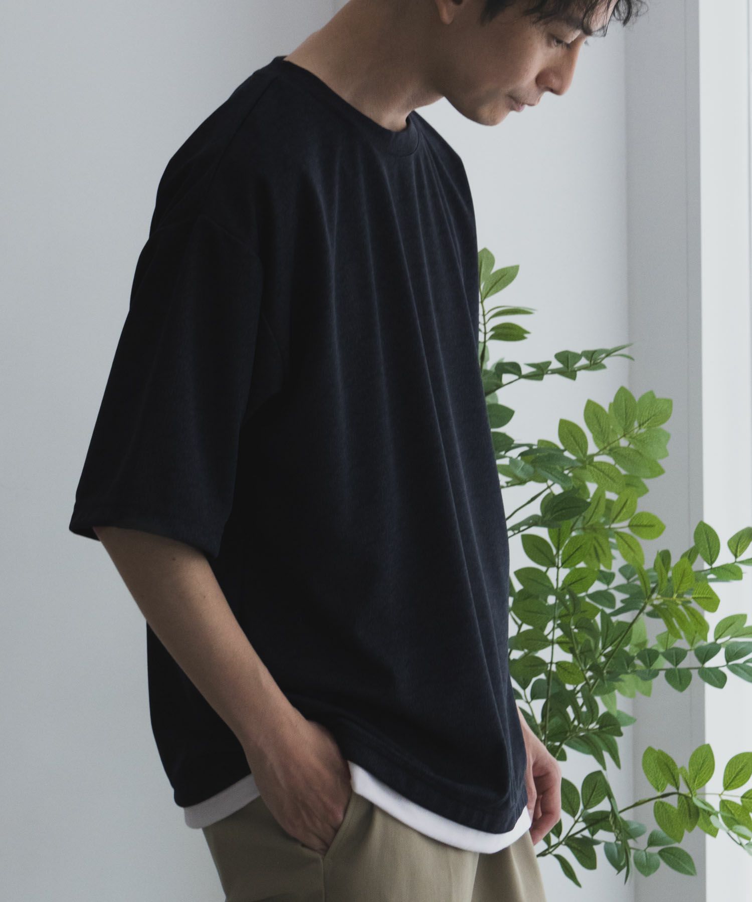 URBAN COLLECTION 梨地フェイクレイヤードTシャツ メンズ ネコポス 対応商品