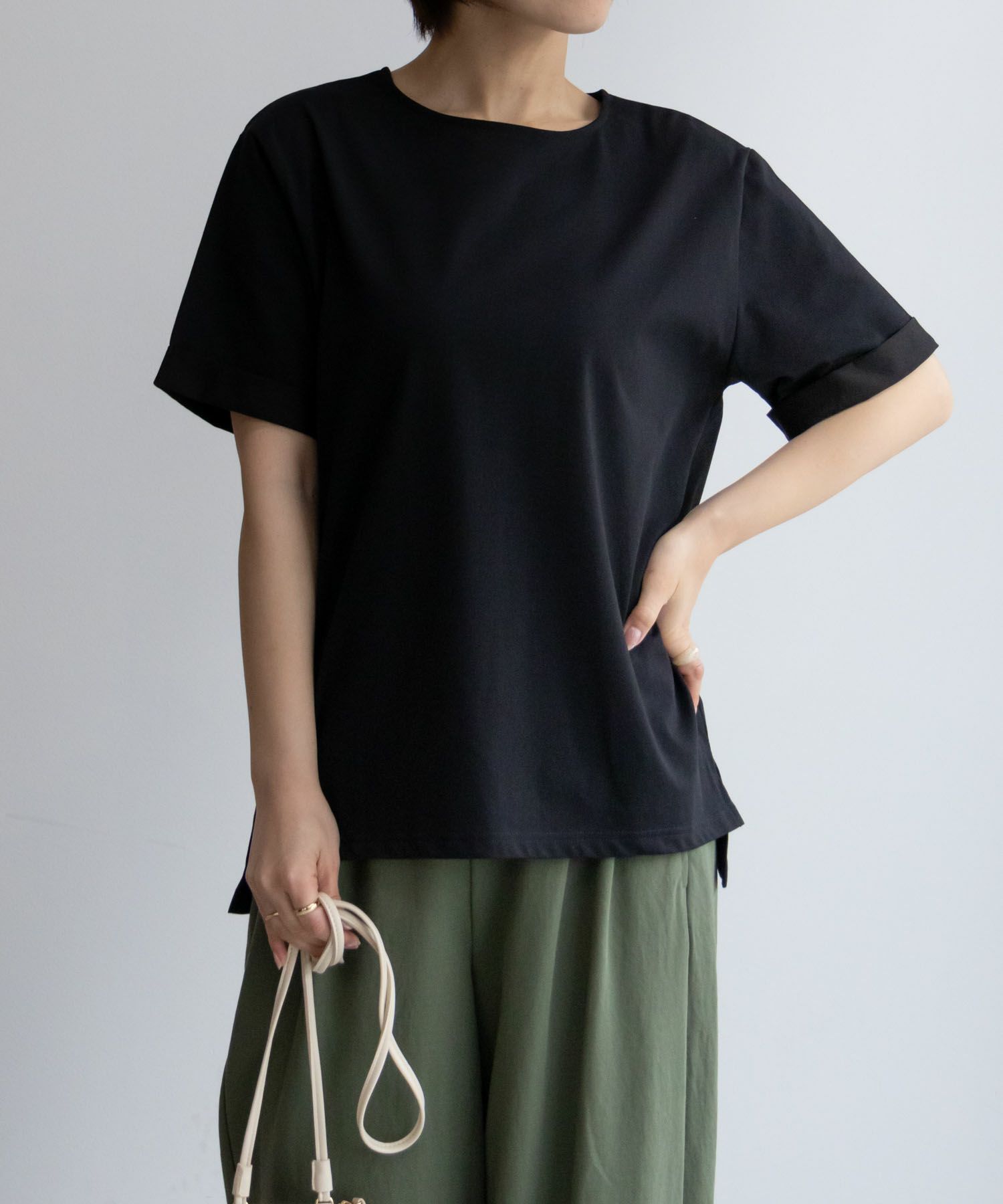 NAVY SARARI  クール＆UVカットＴシャツ レディース メール便 対応商品商品サムネイル-2