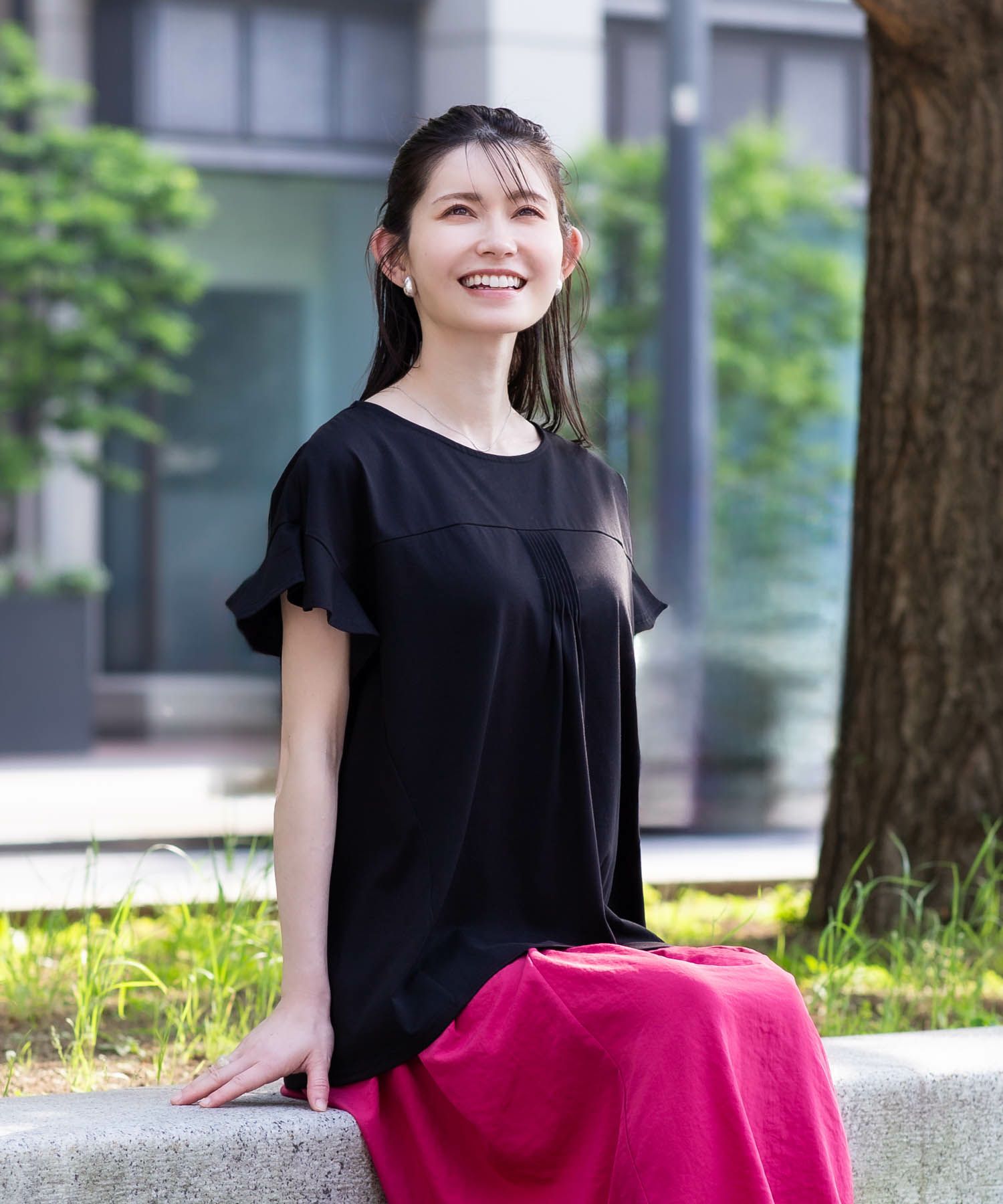 HusHusH  フレアスリーブTシャツ レディース メール便 対応商品商品サムネイル-1