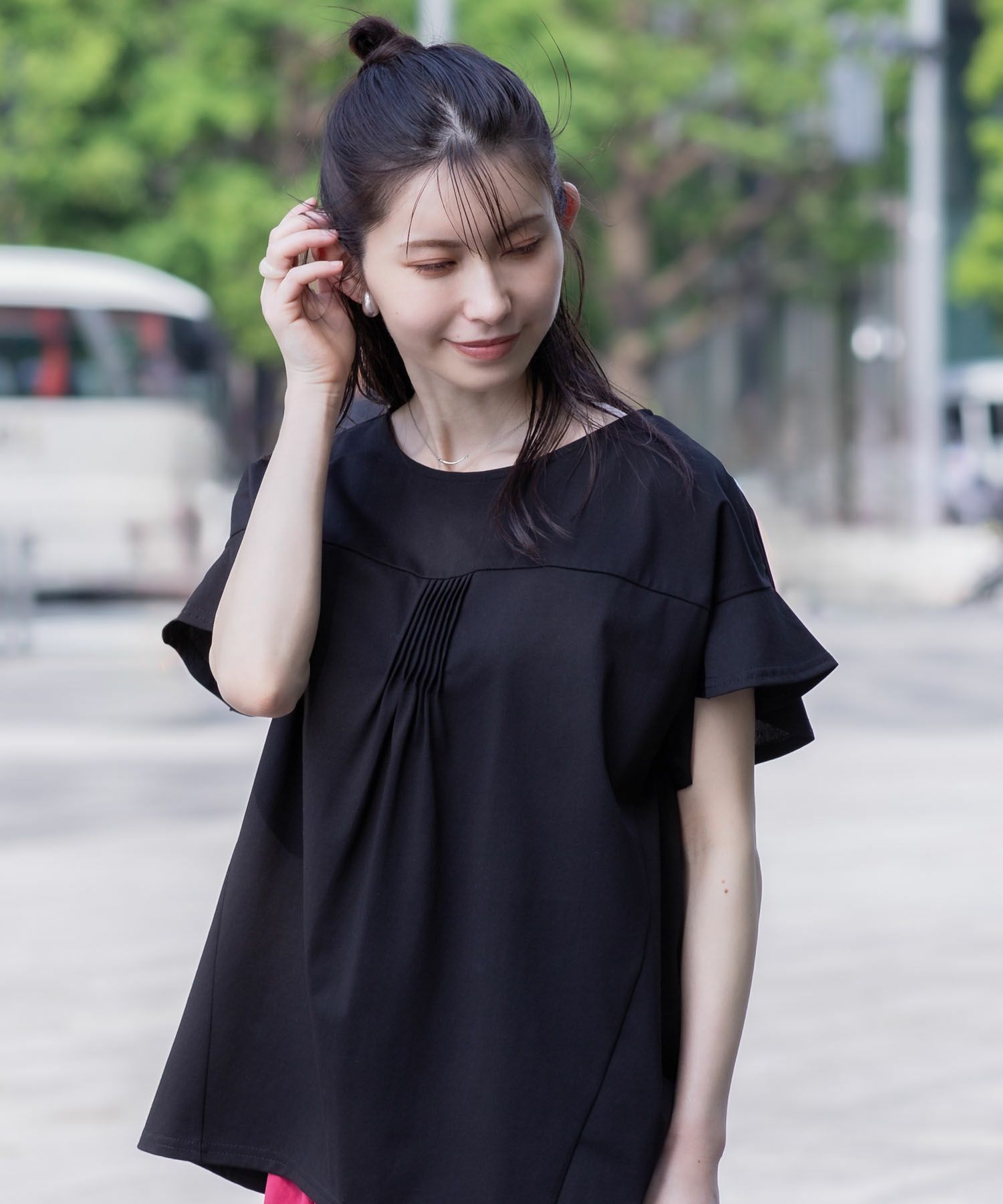 HusHusH  フレアスリーブTシャツ レディース メール便 対応商品商品サムネイル-4