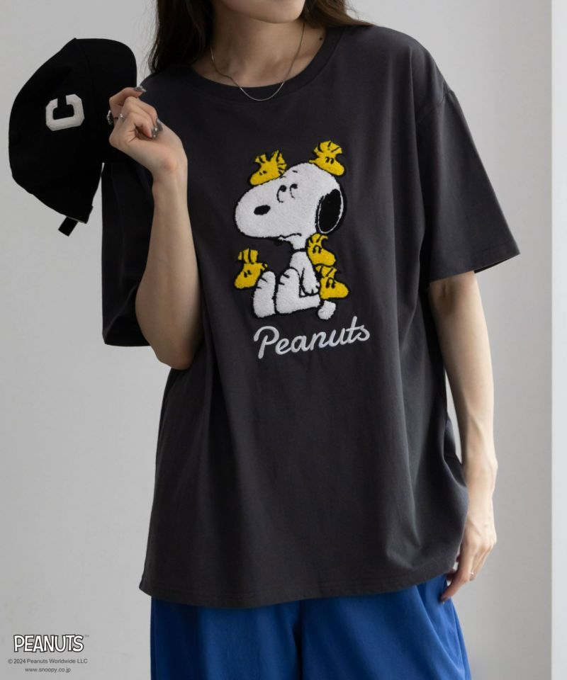 PEANUTS SNOOPY ゆるシルエットTシャツ レディース ネコポス 対応商品商品画像-1