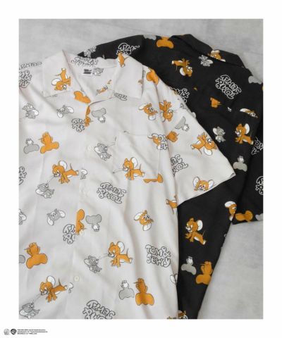 Tom and Jerry 総柄アロハシャツ メンズ