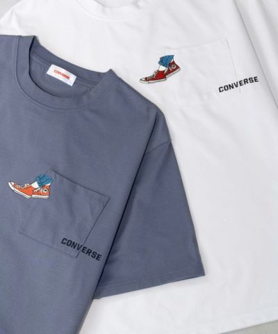 CONVERSE  ポンチ素材 ドライプリントショートスリーブTシャツ メンズ ネコポス 対応商品