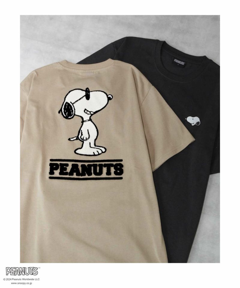 PEANUTS SNOOPY サガラ刺繍T メンズ