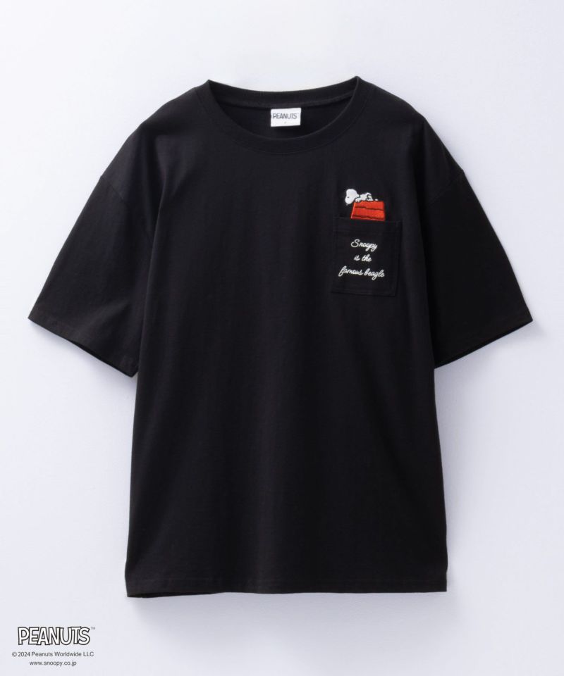 PEANUTS SNOOPY ポケット付きTシャツ レディース