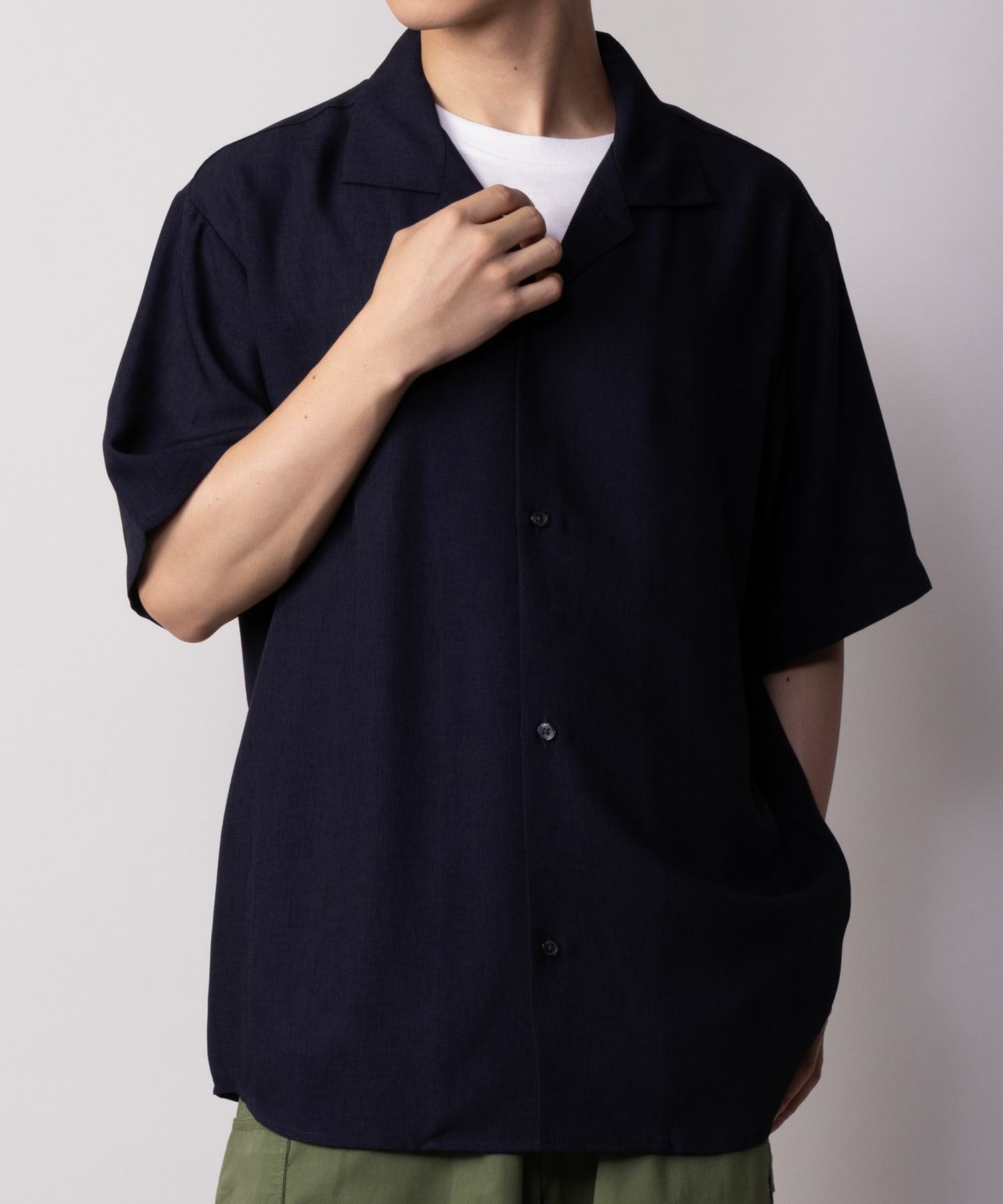 NAVY SARARI 麻調シャツ アンサンブル メンズ商品サムネイル-1