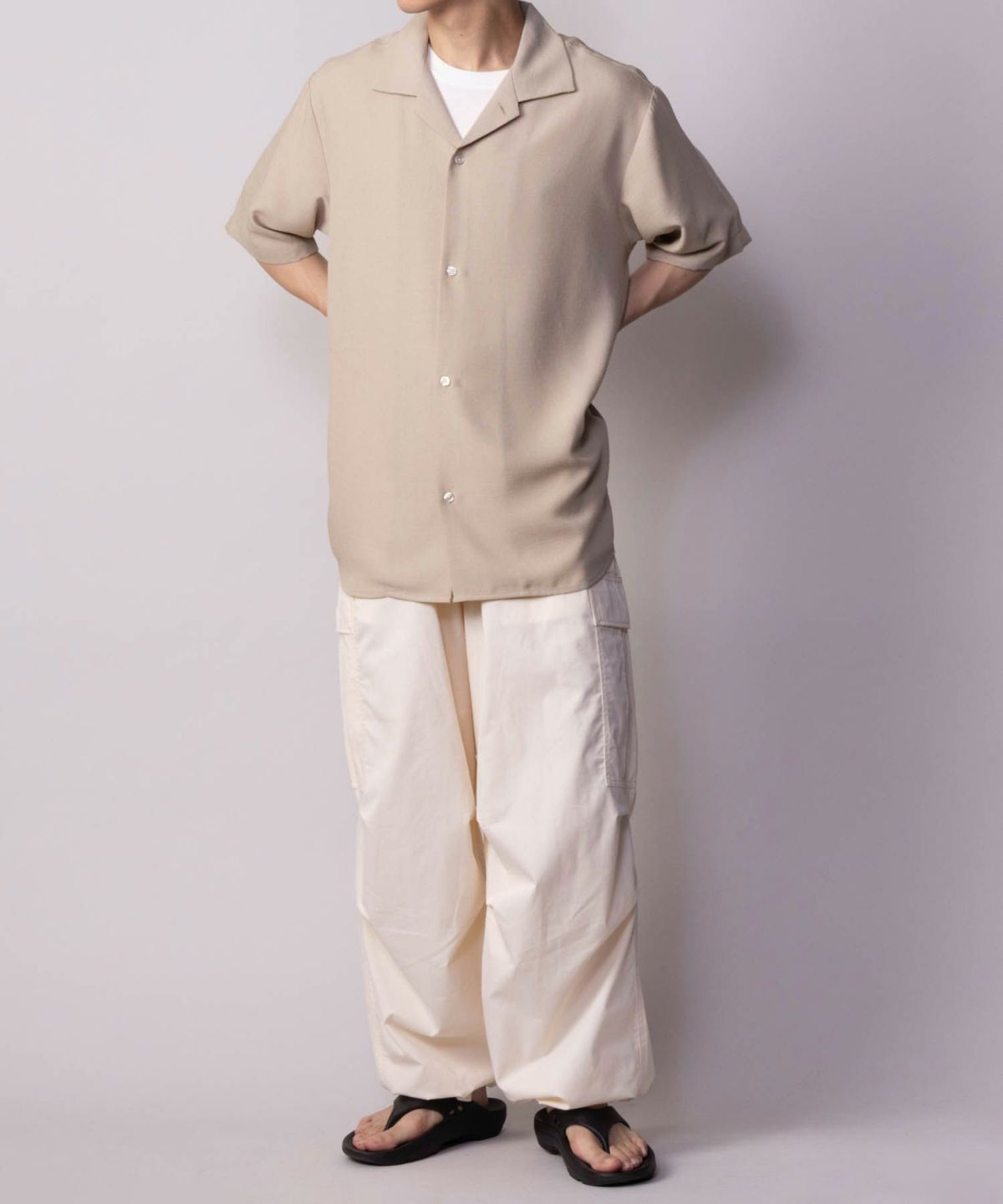 NAVY 麻調シャツ アンサンブル メンズ