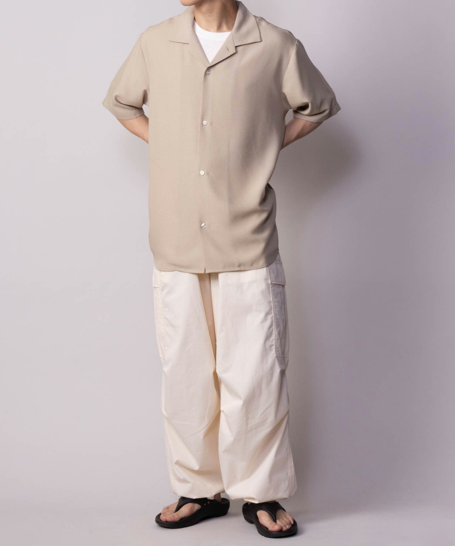 NAVY 麻調シャツ アンサンブル メンズ