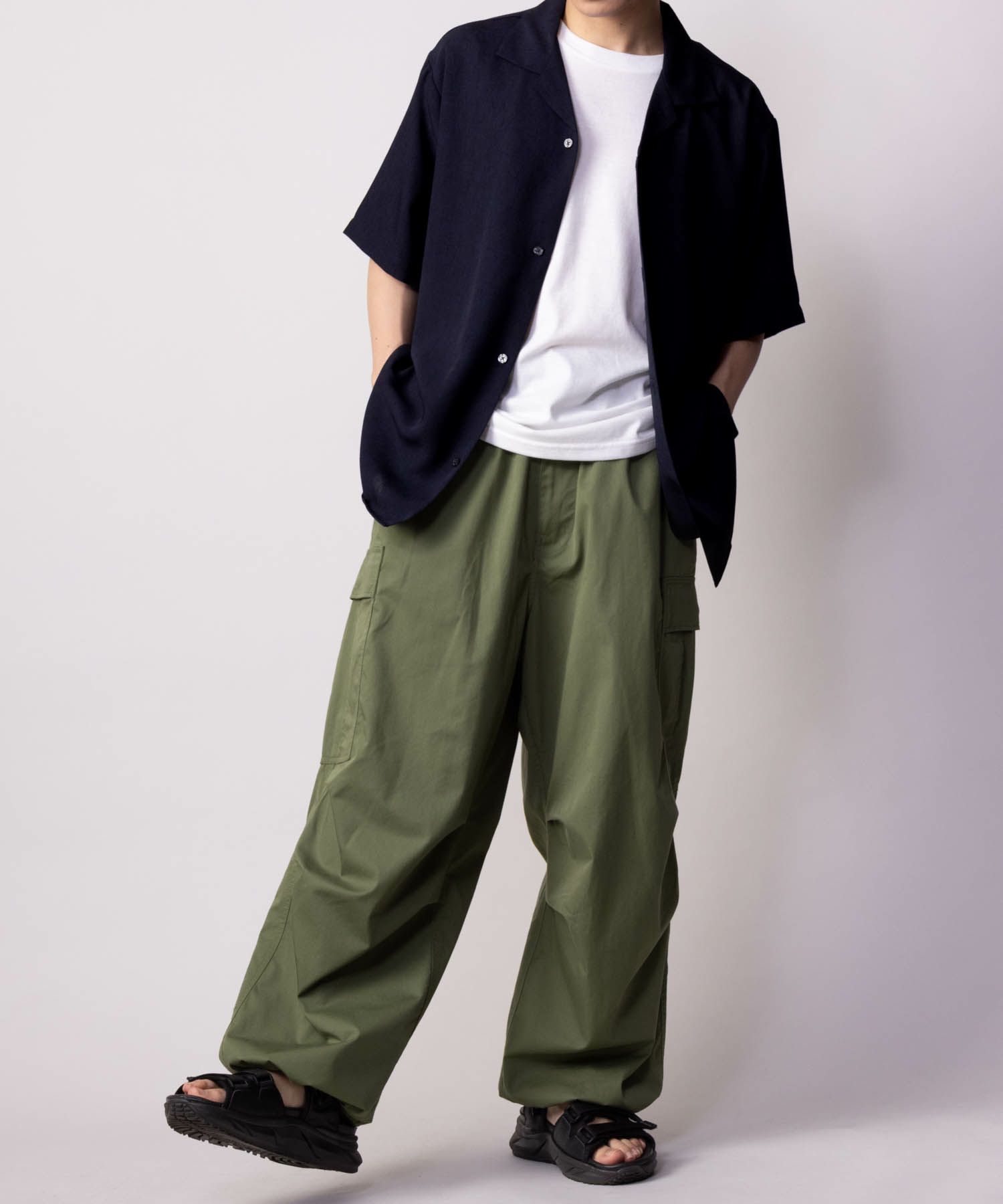 NAVY 麻調シャツ アンサンブル メンズ