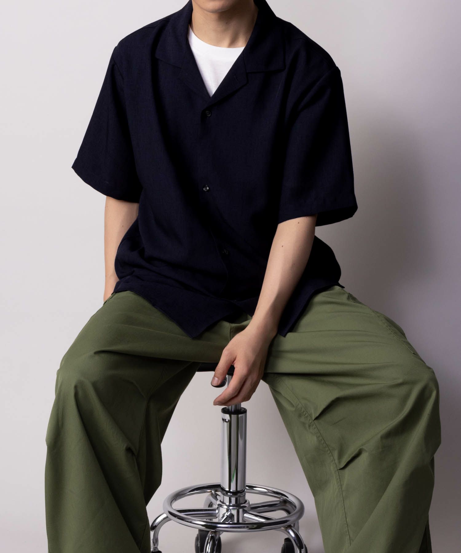 NAVY SARARI 麻調シャツ アンサンブル メンズ商品画像-11