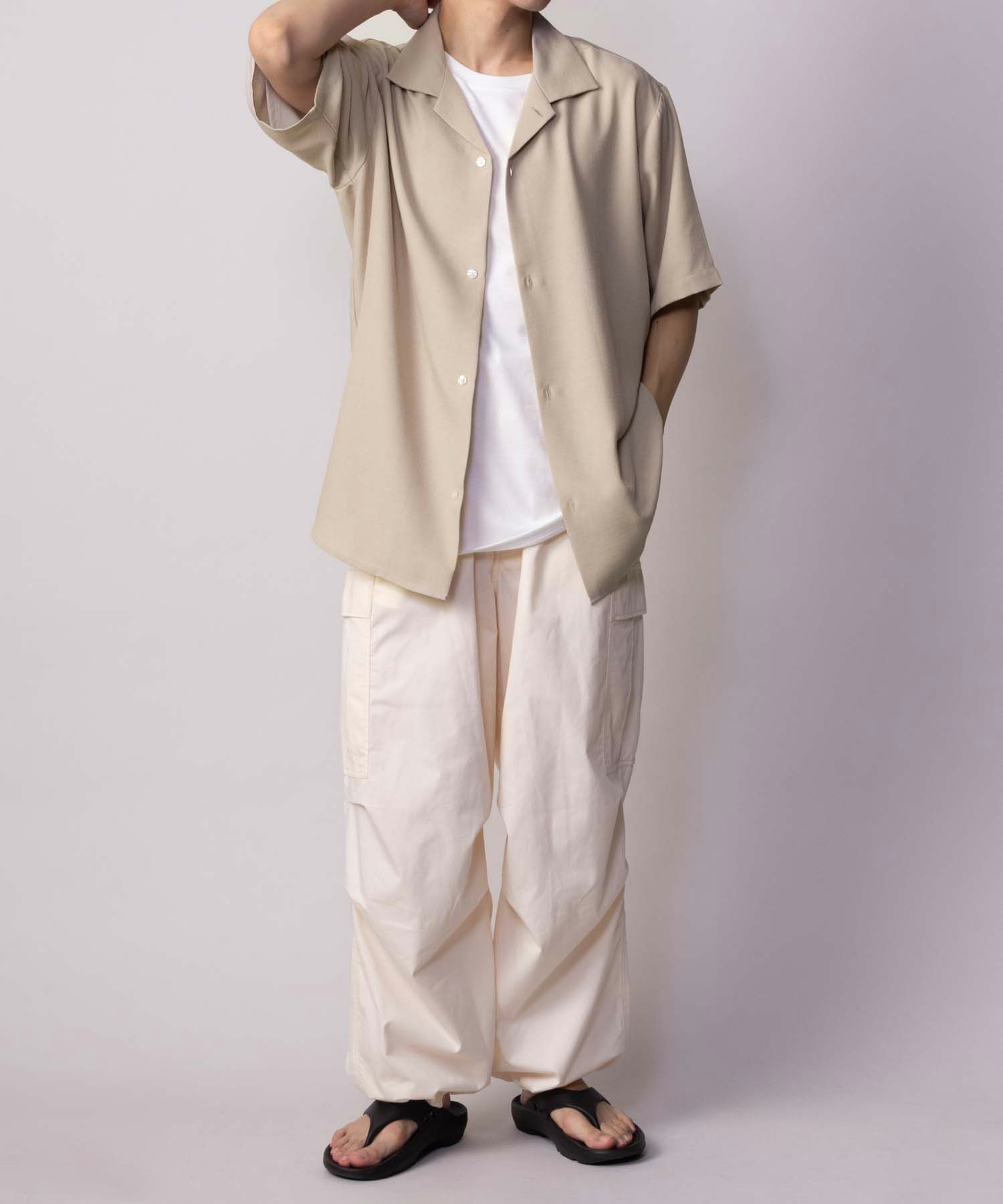 NAVY 麻調シャツ アンサンブル メンズ