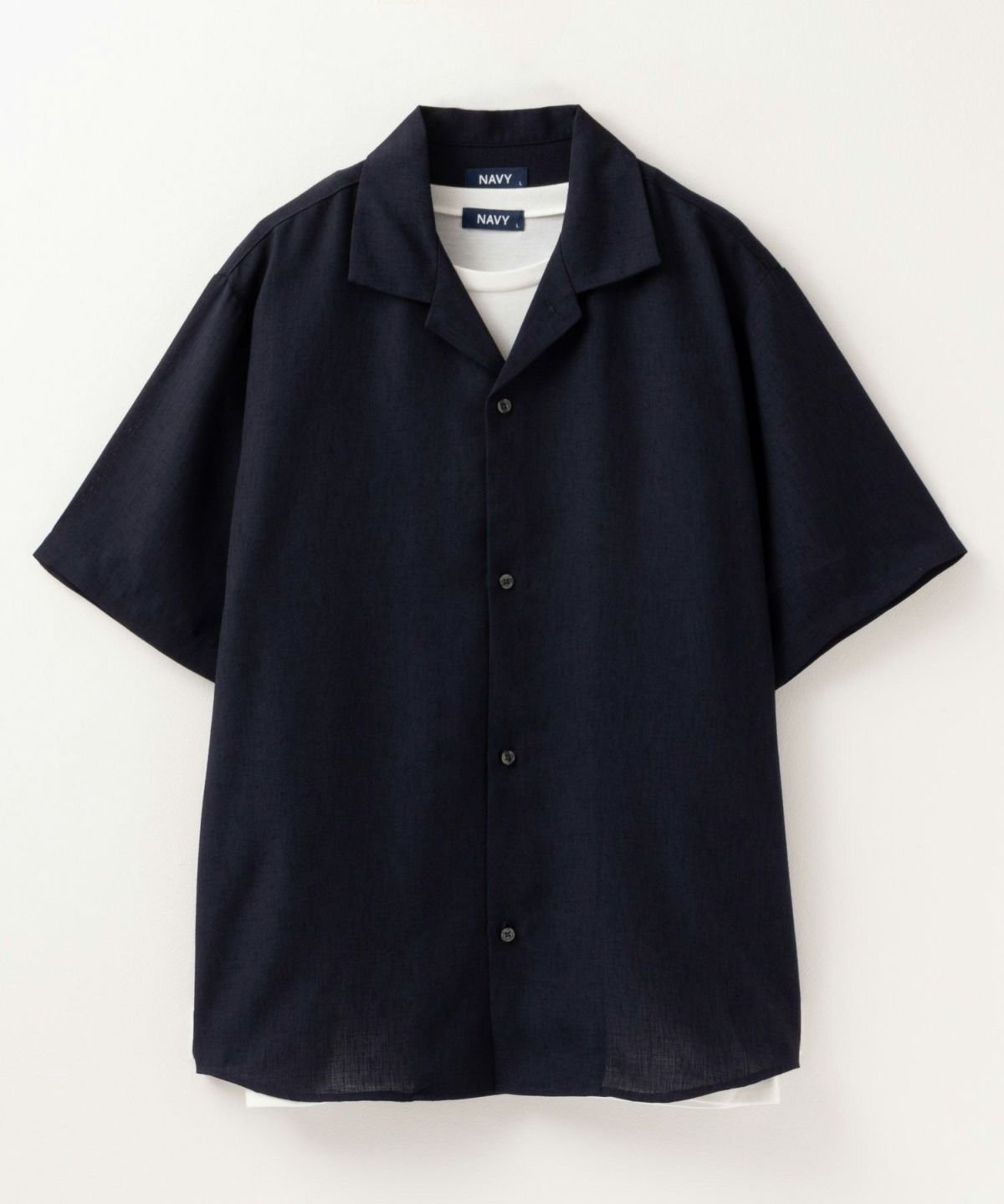 NAVY 麻調シャツ アンサンブル メンズ
