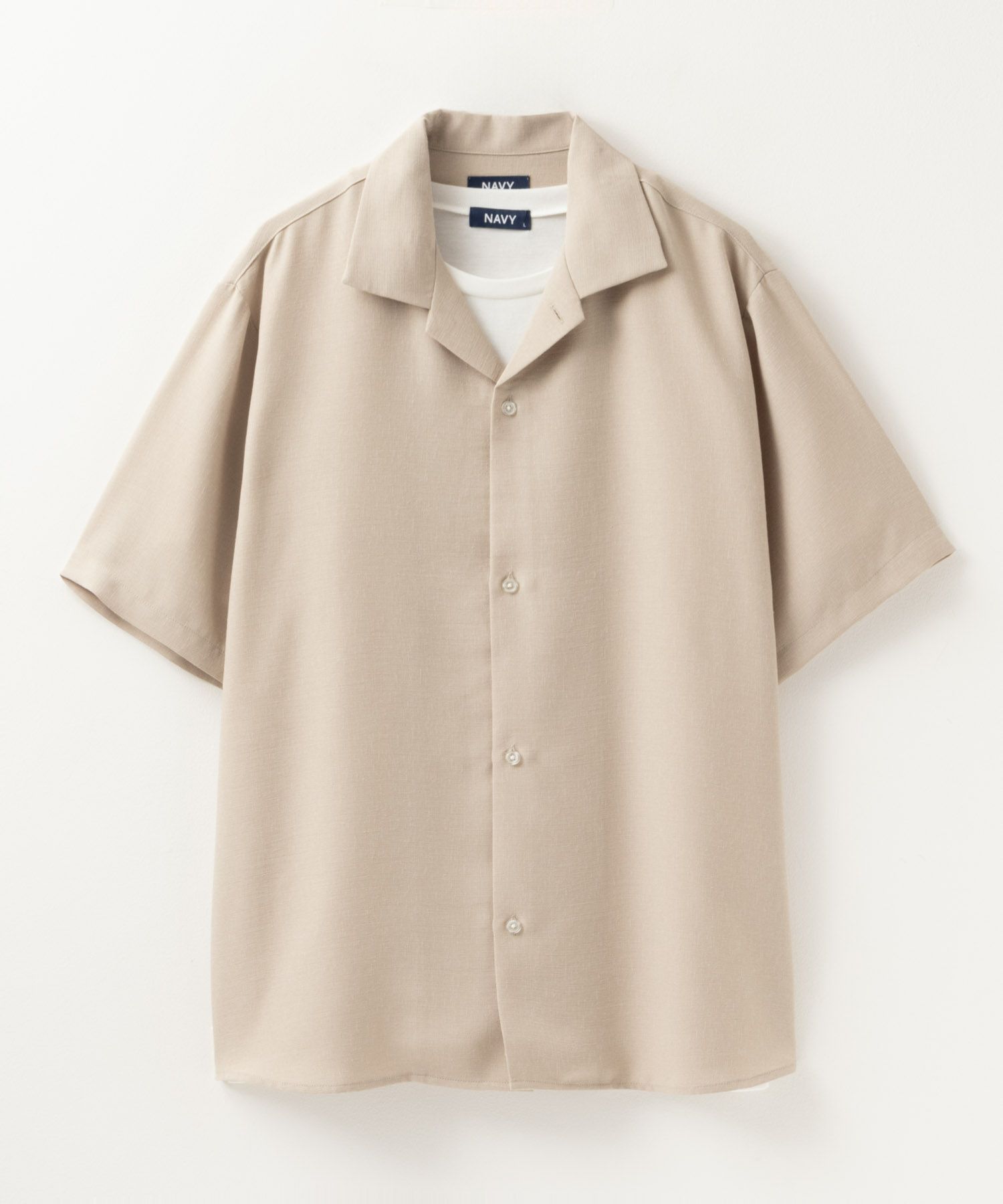 NAVY 麻調シャツ アンサンブル メンズ