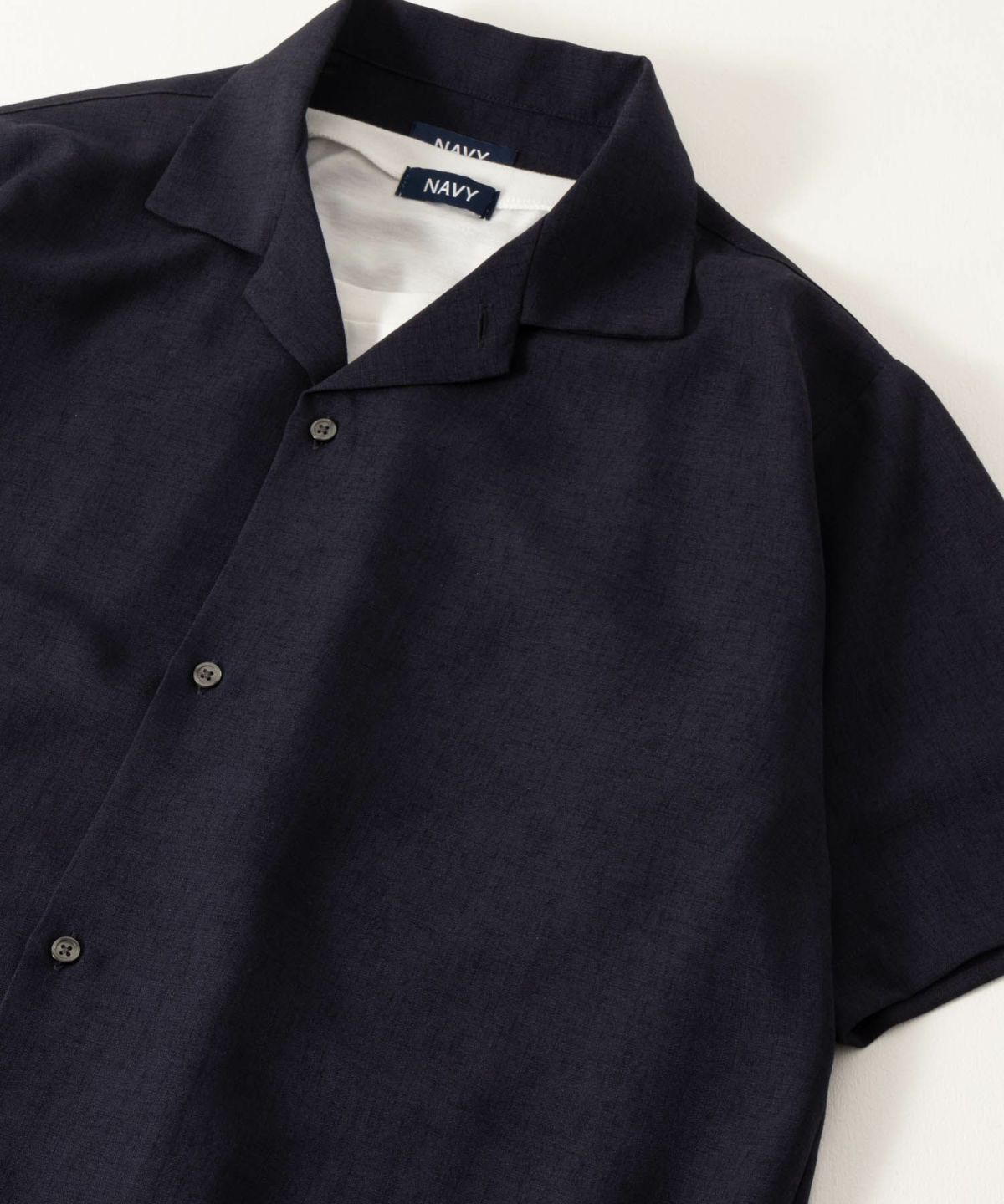 NAVY 麻調シャツ アンサンブル メンズ