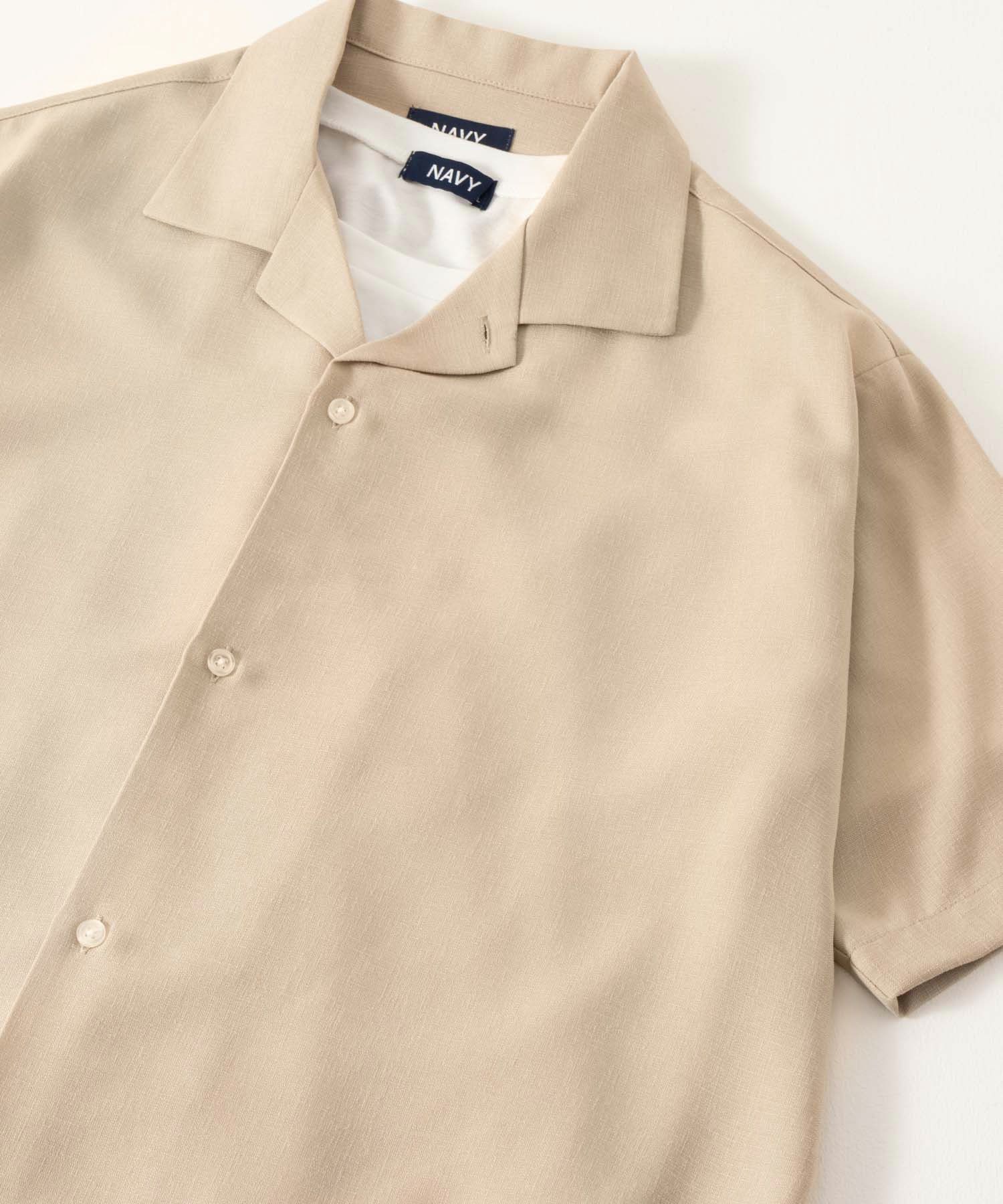 NAVY 麻調シャツ アンサンブル メンズ