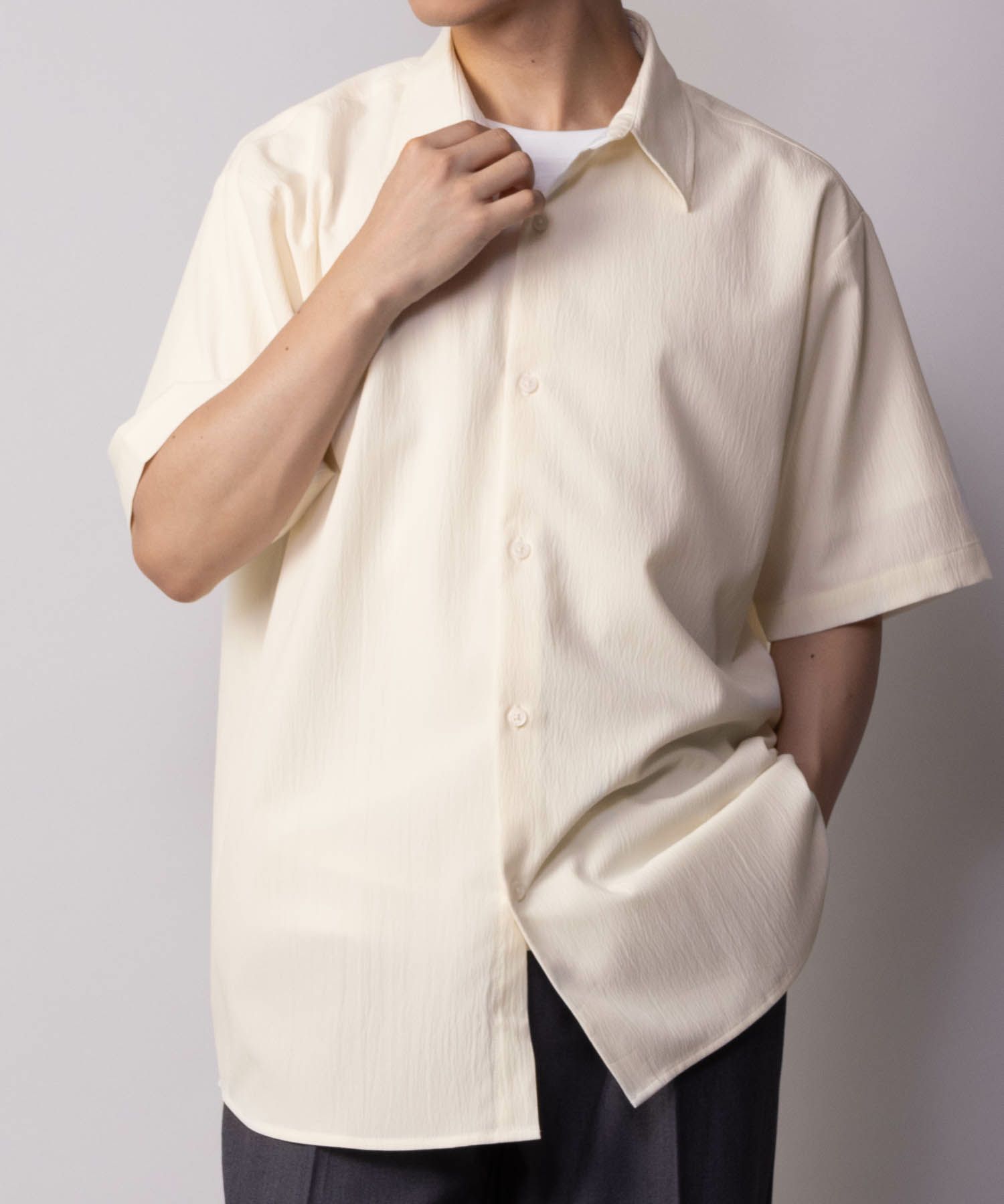 NAVY SARARI 楊柳シャツ アンサンブル メンズ商品サムネイル-11