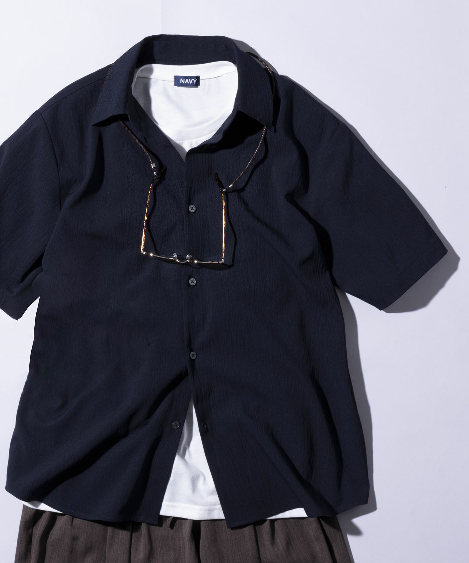 NAVY SARARI 楊柳シャツ アンサンブル メンズ商品サムネイル-18