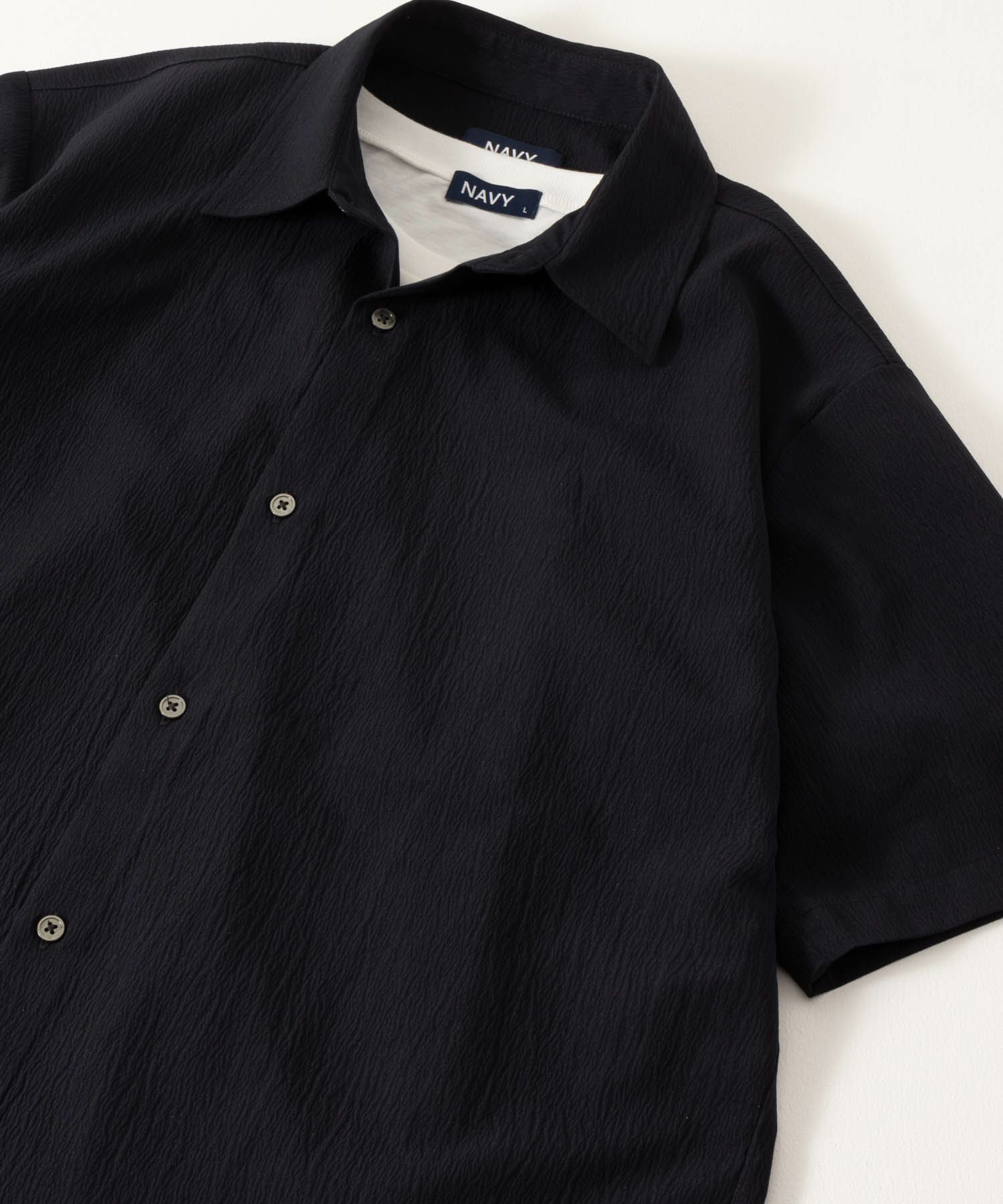 NAVY 楊柳シャツ アンサンブル メンズ