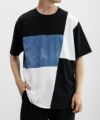 NAVY SARARI  ブロック切替え半袖Ｔシャツ メンズ メール便 対応商品商品サムネイル-2