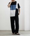 NAVY SARARI  ブロック切替え半袖Ｔシャツ メンズ メール便 対応商品商品サムネイル-5